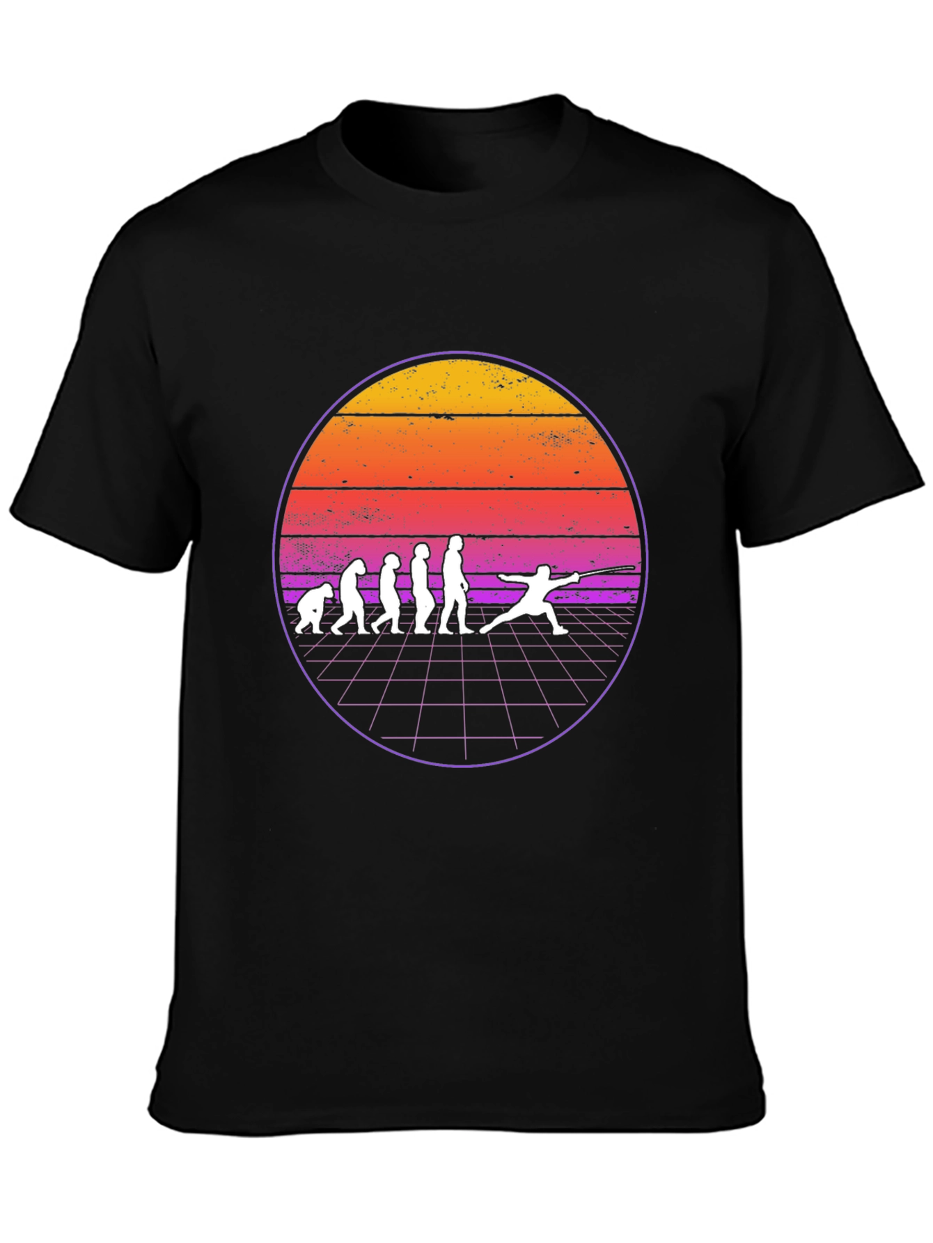 Fencing Evolution Graphic T-Shirt - Retro Style