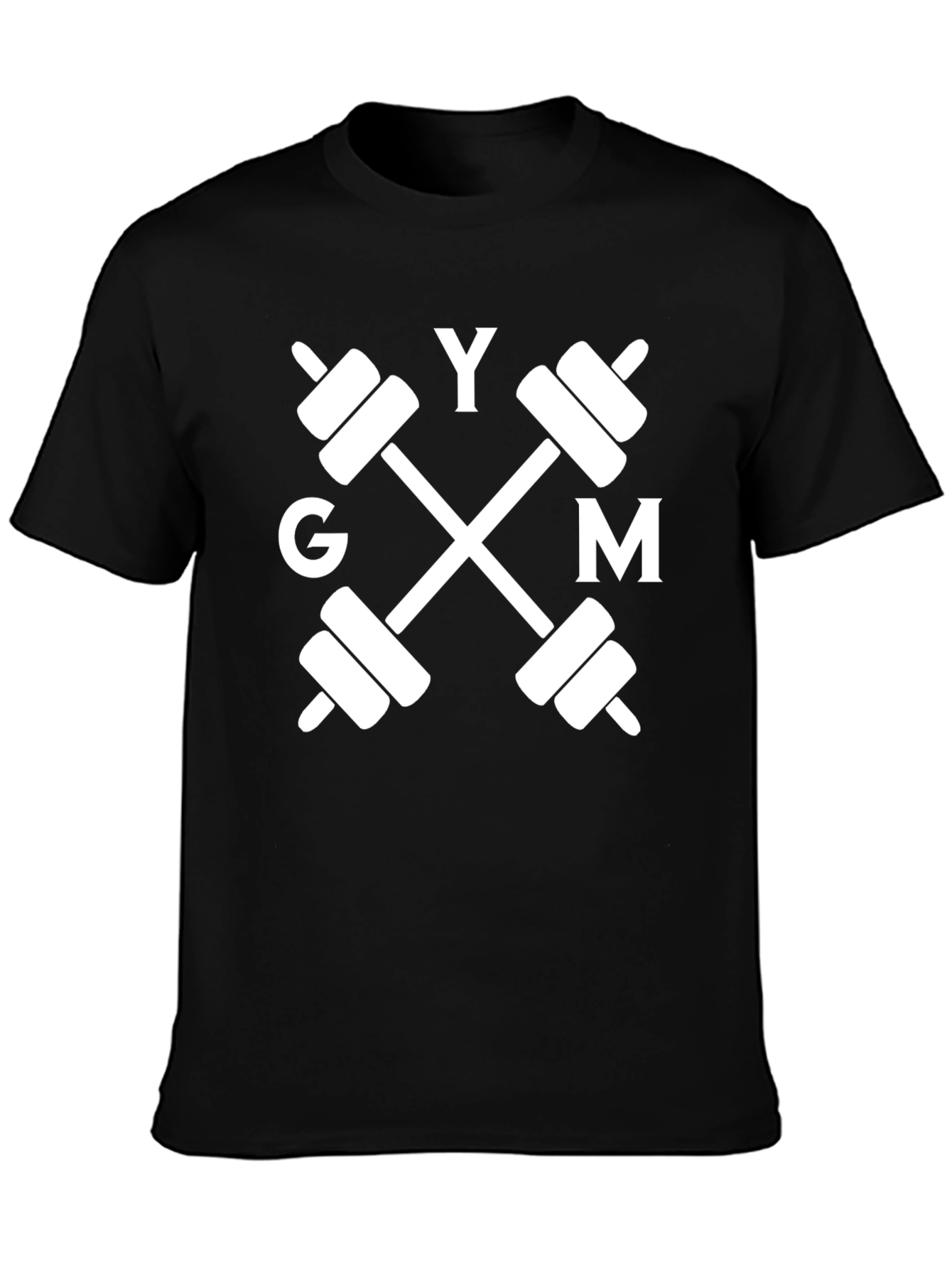 GYM Barbell Graphic Tee - Black
