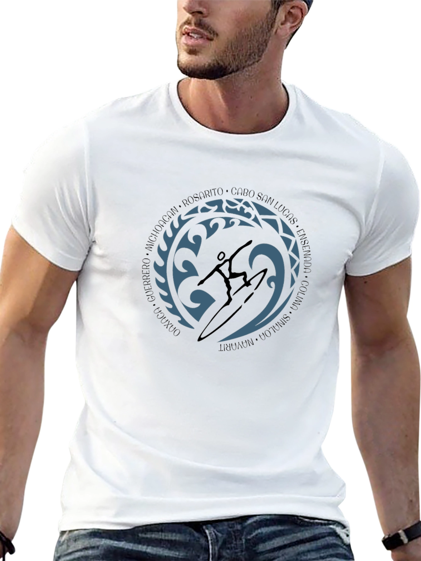 Surfer Graphic T-Shirt - Coastal Mexico Surf Trip Tee