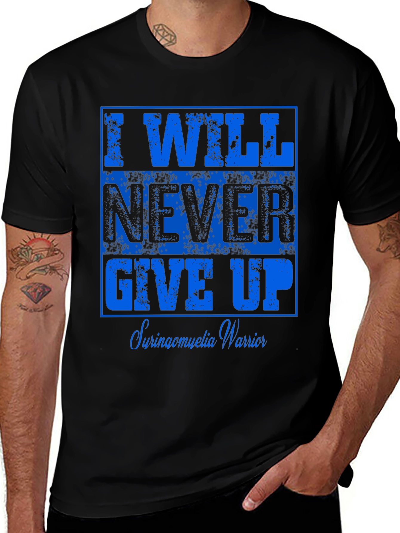 I Will Never Give Up Syringomyelia Warrior T-Shirt