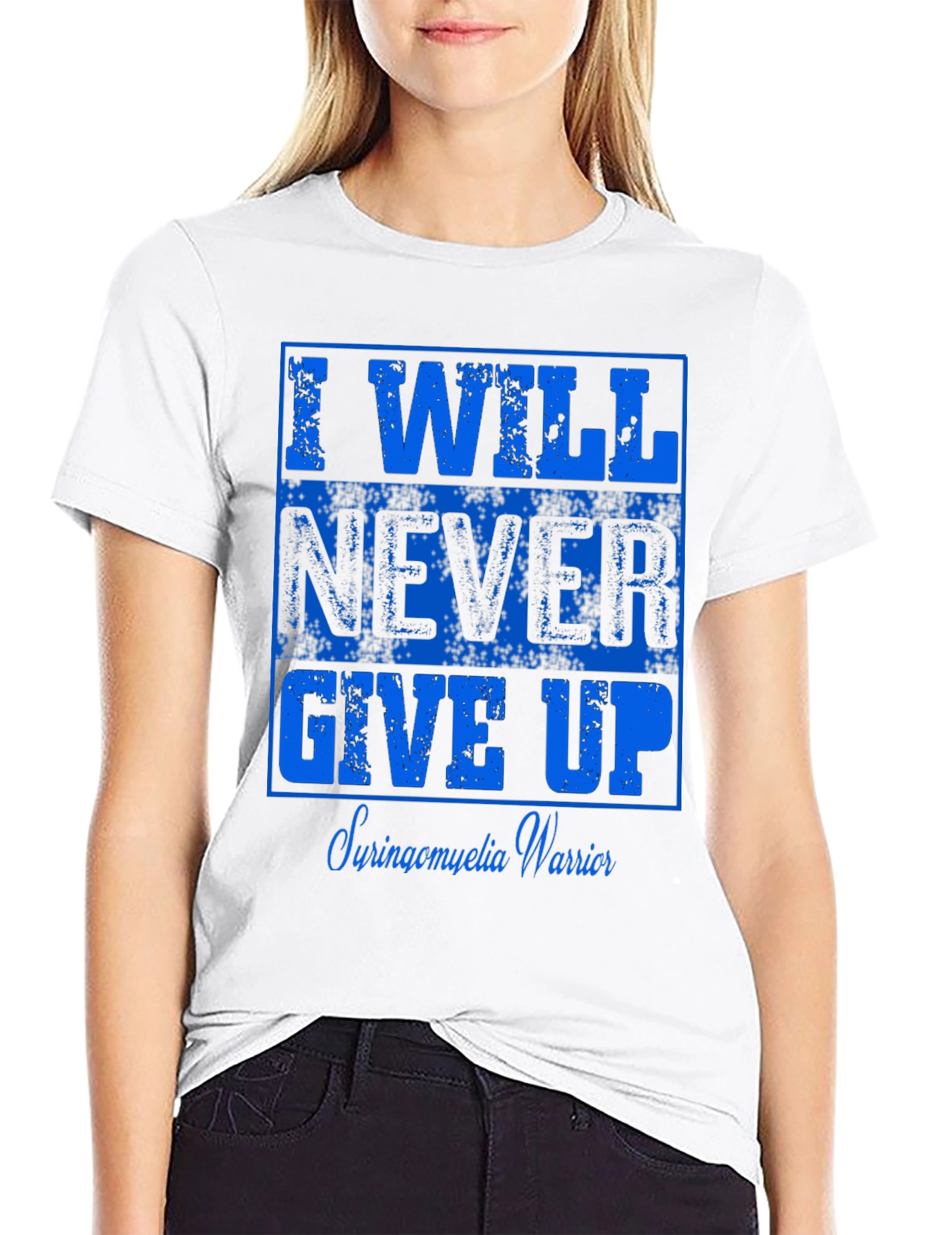 I Will Never Give Up Syringomyelia Warrior T-Shirt