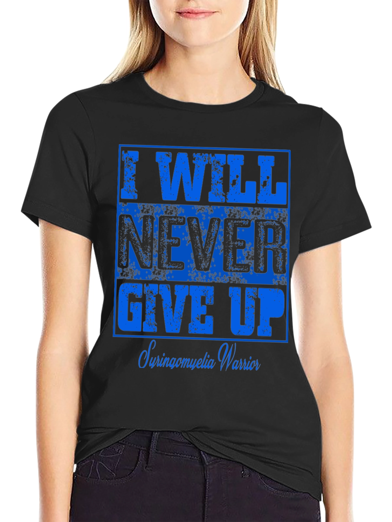 I Will Never Give Up Syringomyelia Warrior T-Shirt