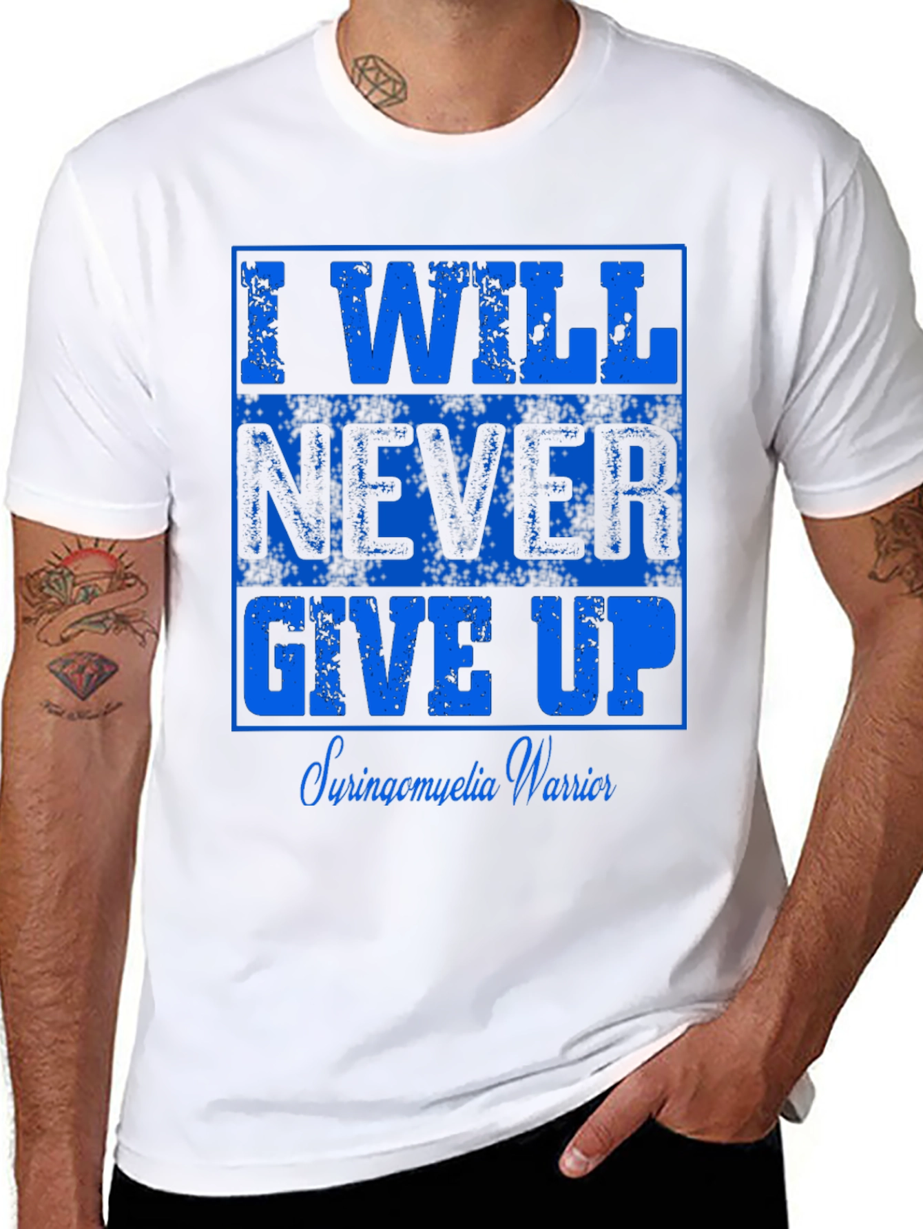 I Will Never Give Up Syringomyelia Warrior T-Shirt