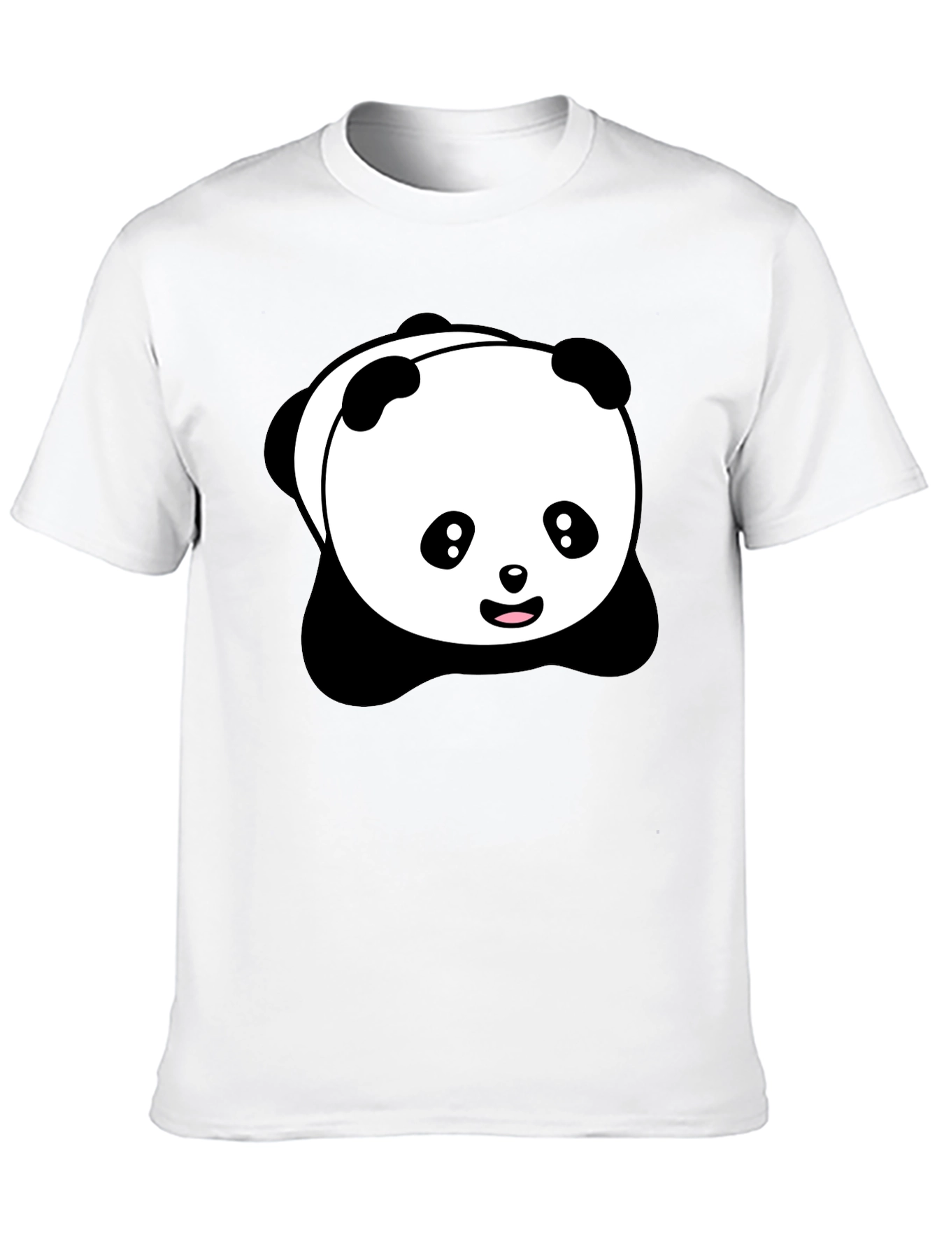 Cute Panda Graphic Black T-Shirt