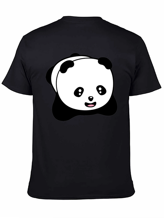 Cute Panda Graphic Black T-Shirt