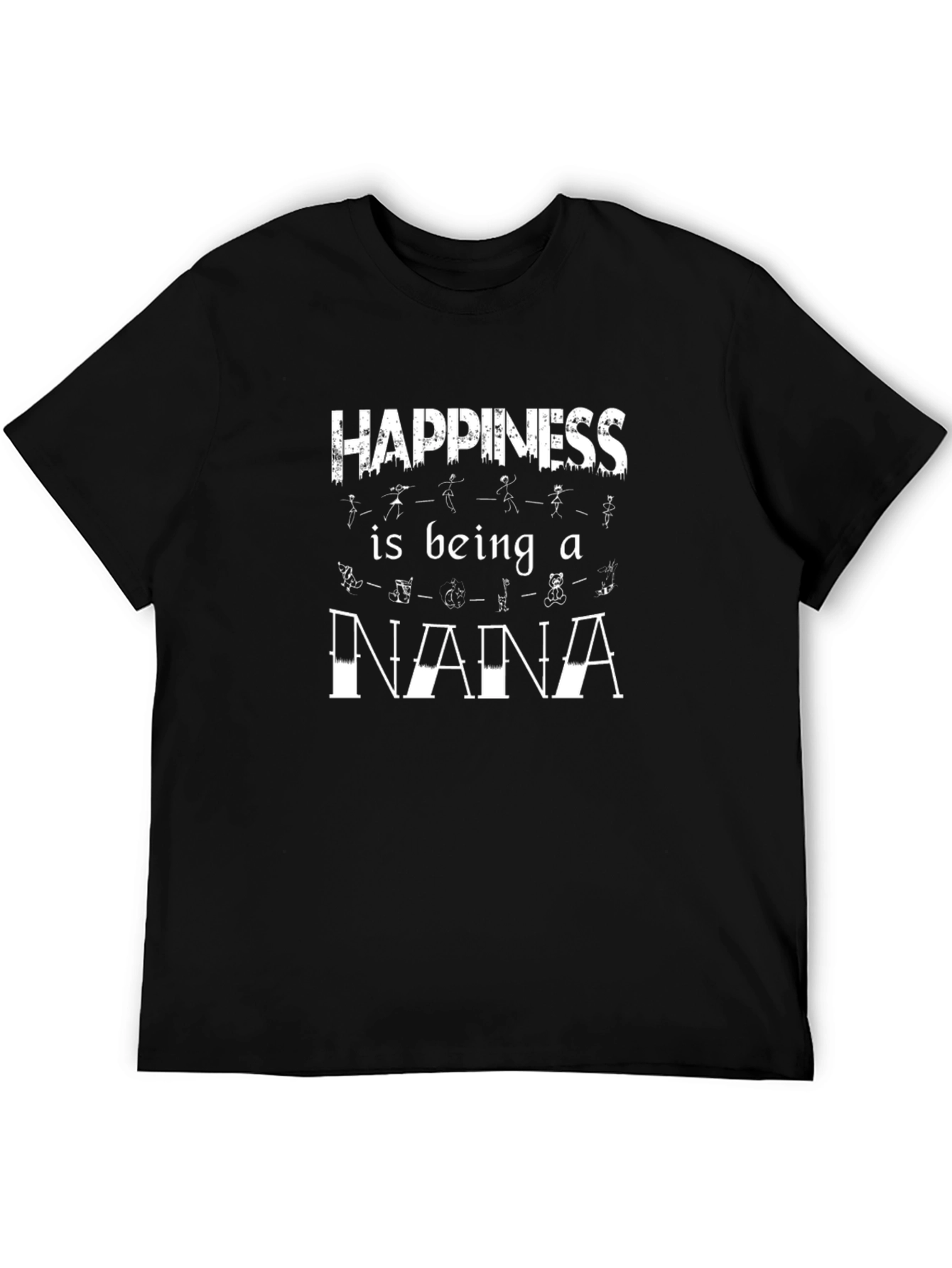 Happiness is Being a Nana Black T-Shirt