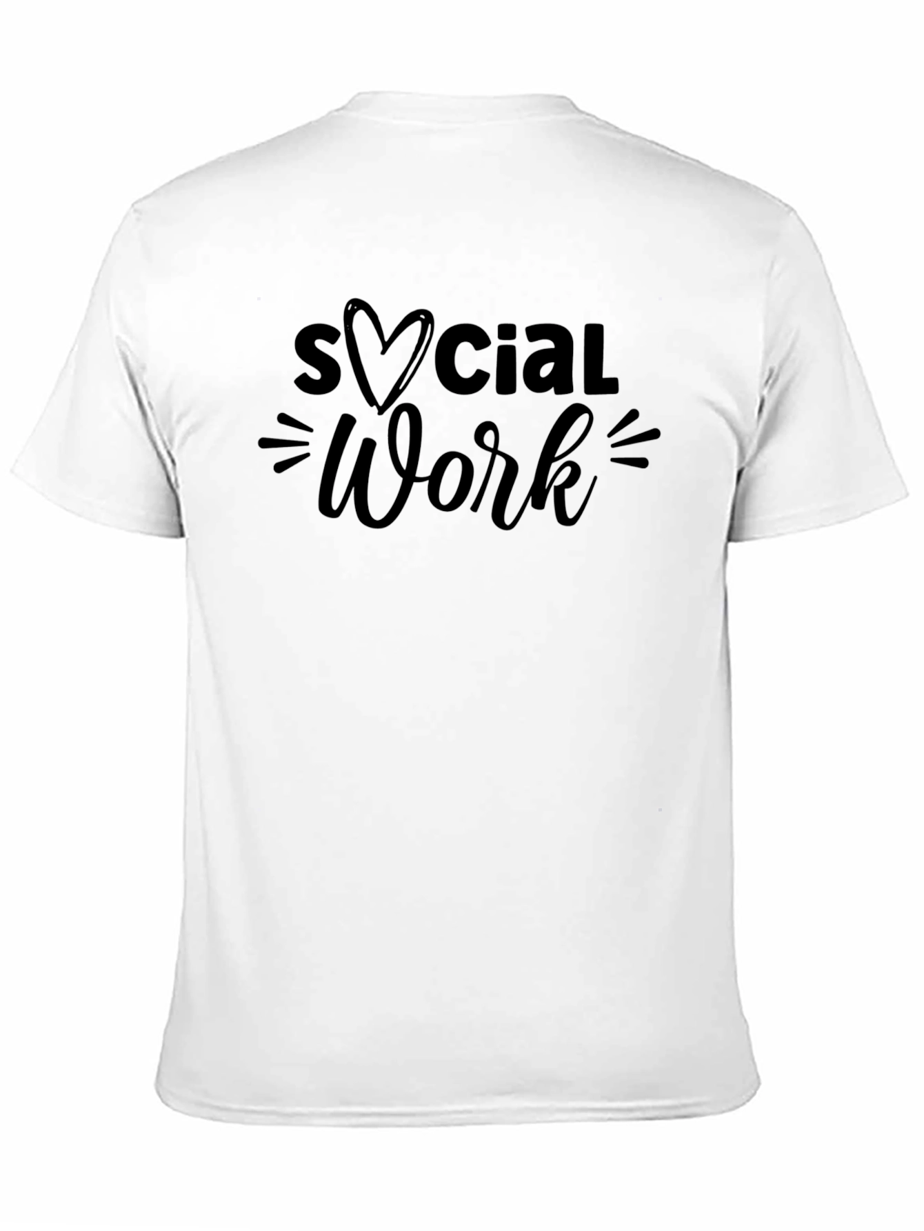 Social Work Heart Graphic T-Shirt - Black