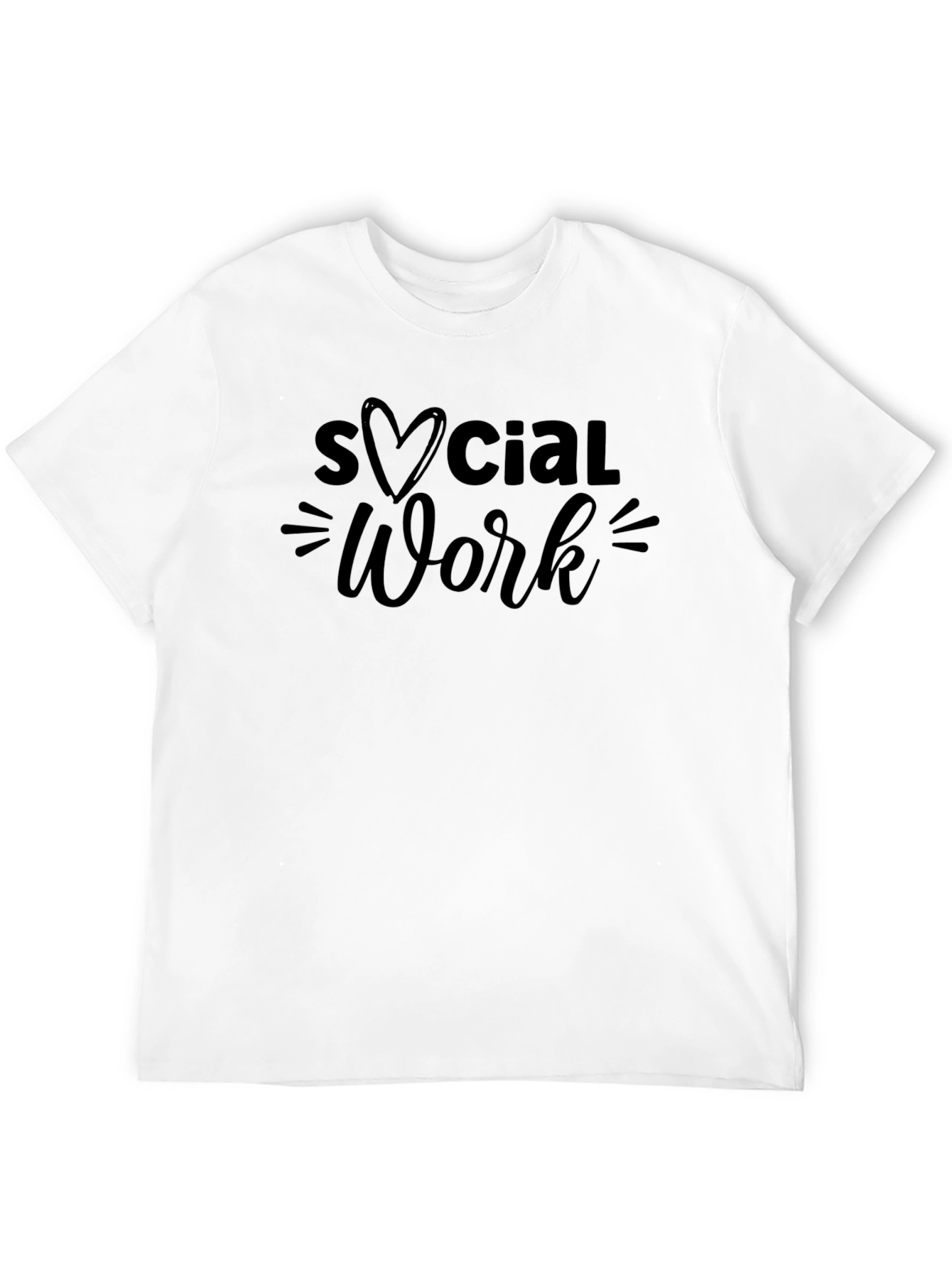 Social Work Heart Graphic T-Shirt - Black
