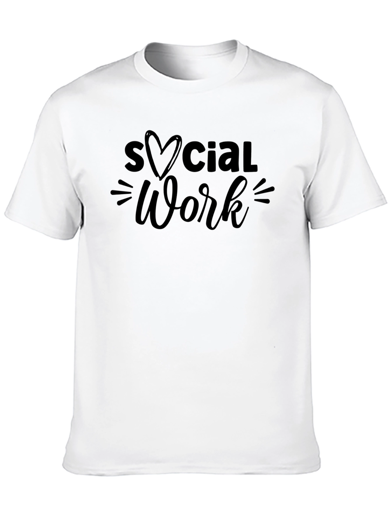 Social Work Heart Graphic T-Shirt - Black