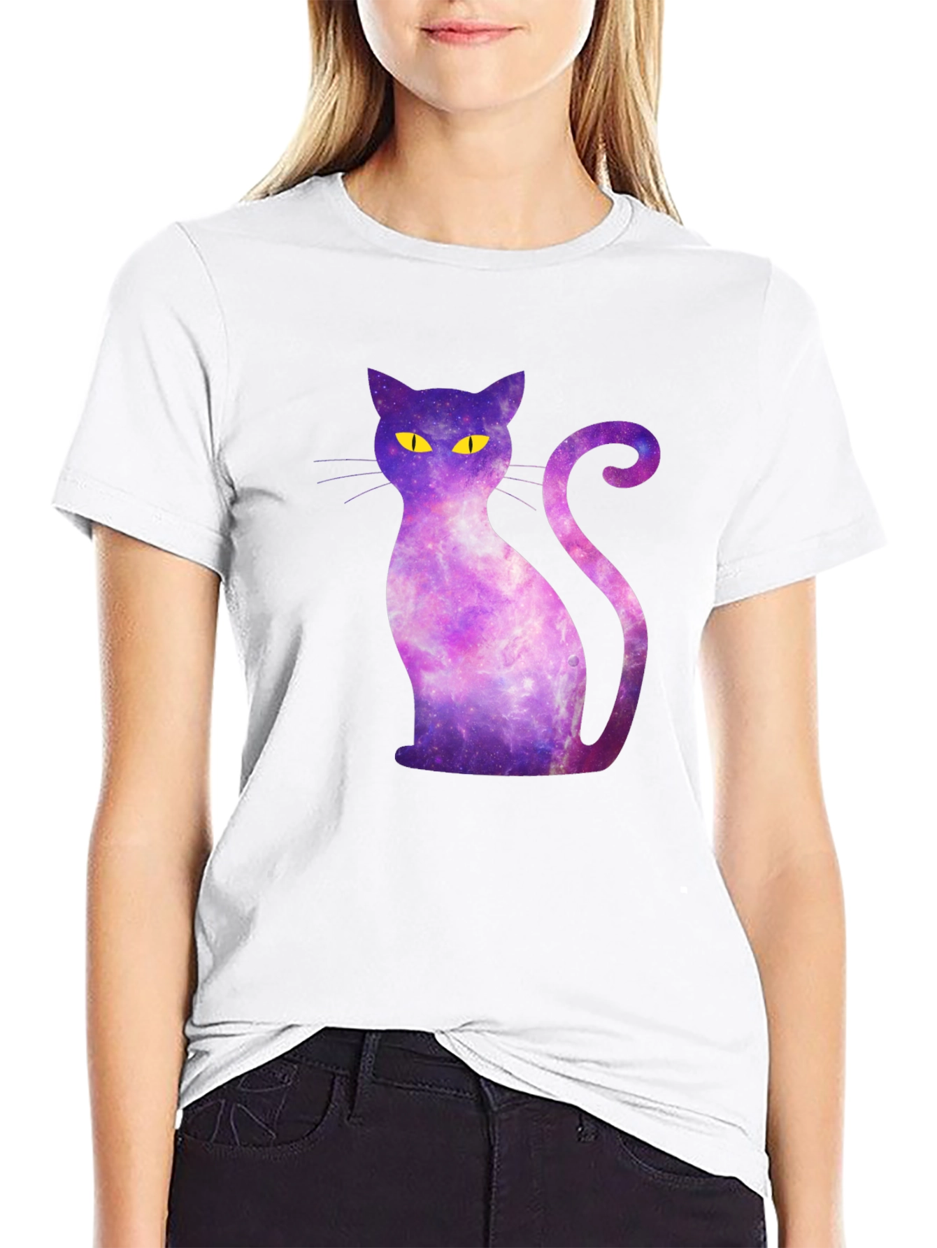 Galaxy Cat Graphic Tee - Mens Black T-Shirt