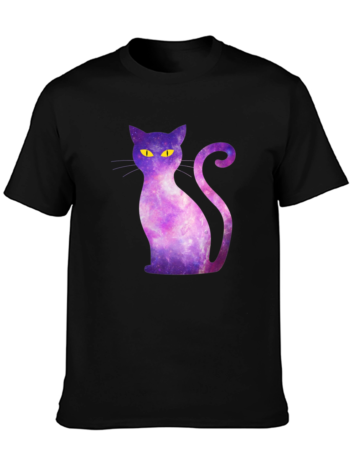 Galaxy Cat Graphic Tee - Mens Black T-Shirt