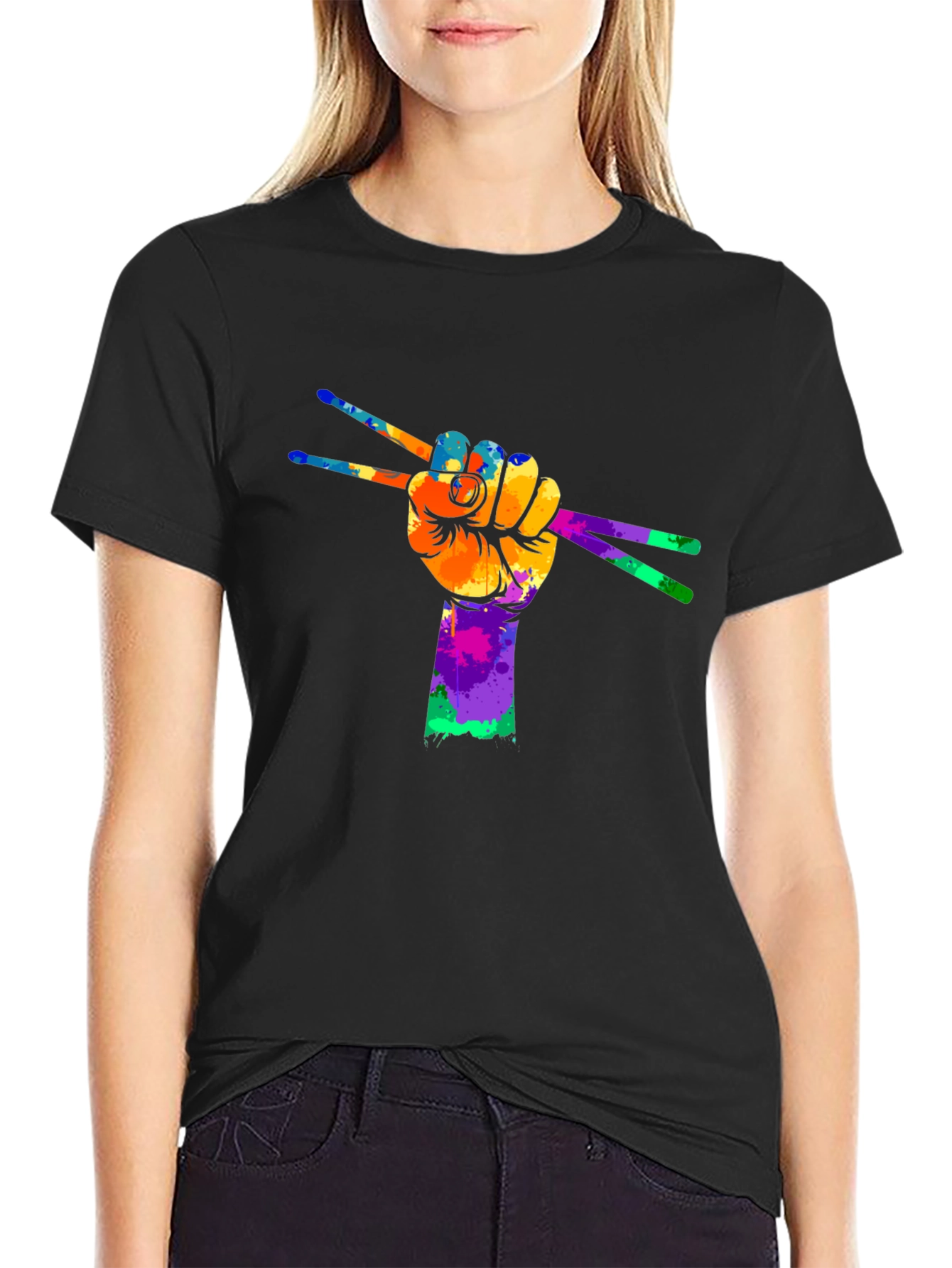 Colorful Drummer Hand T-Shirt