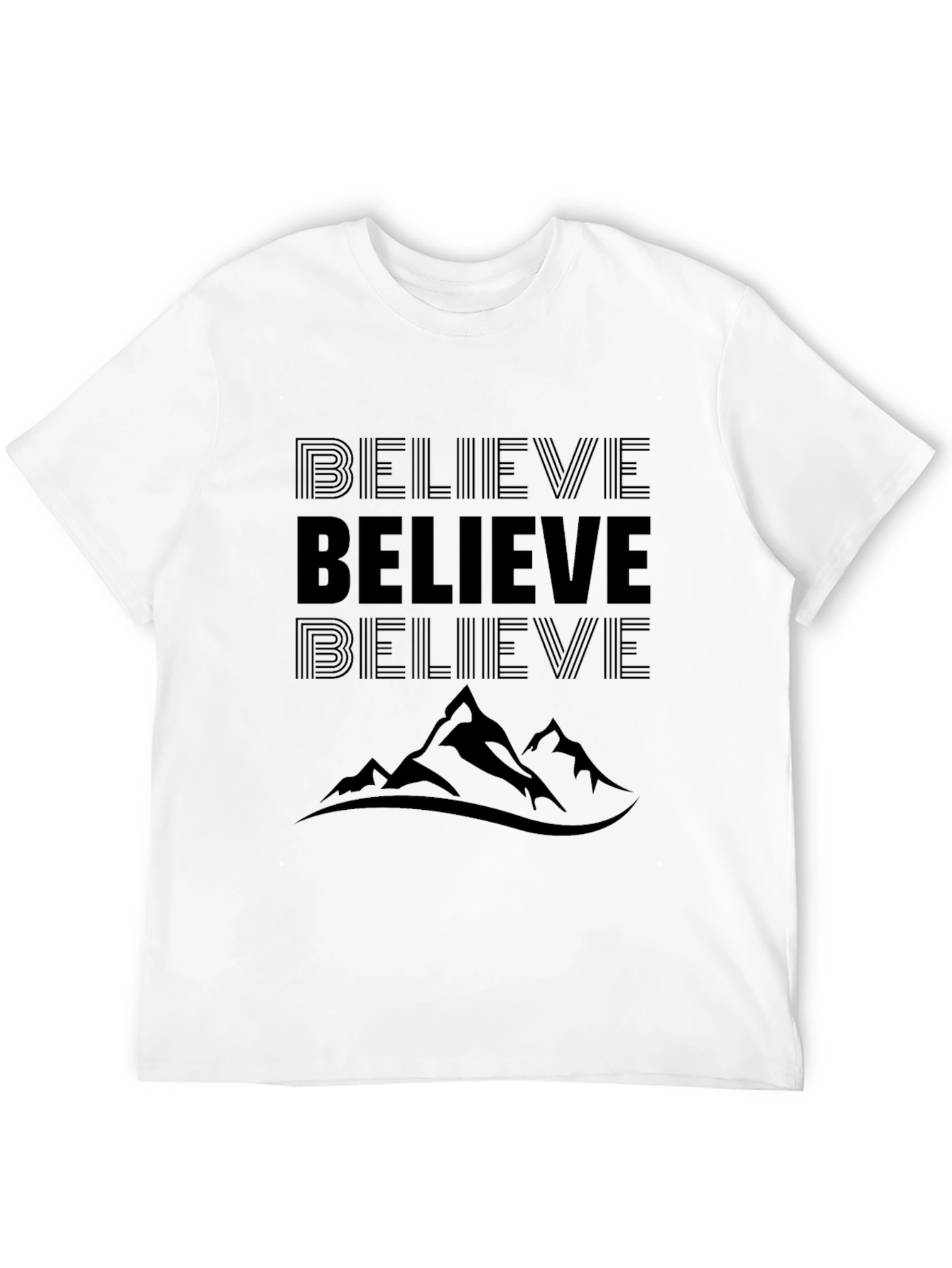 Believe Mountain Black T-Shirt
