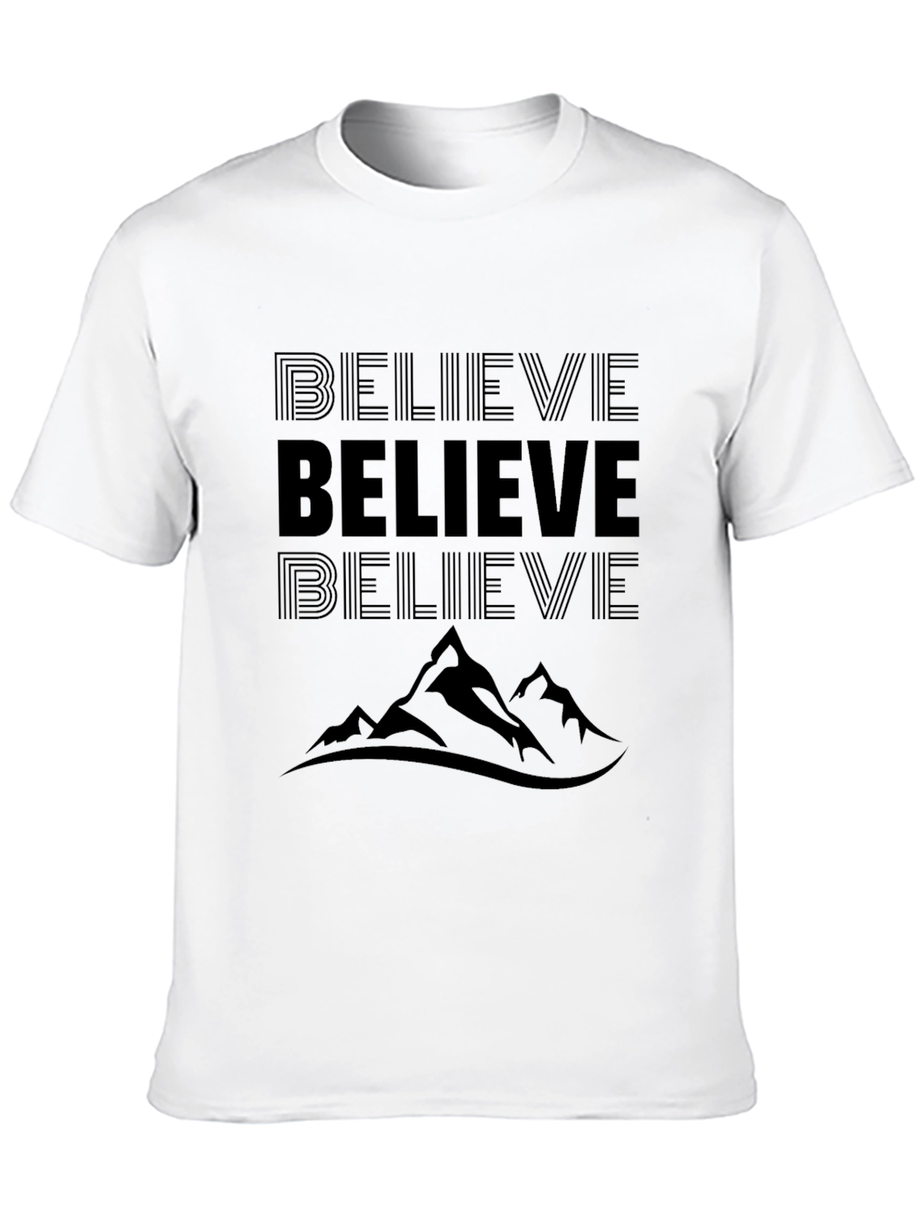Believe Mountain Black T-Shirt