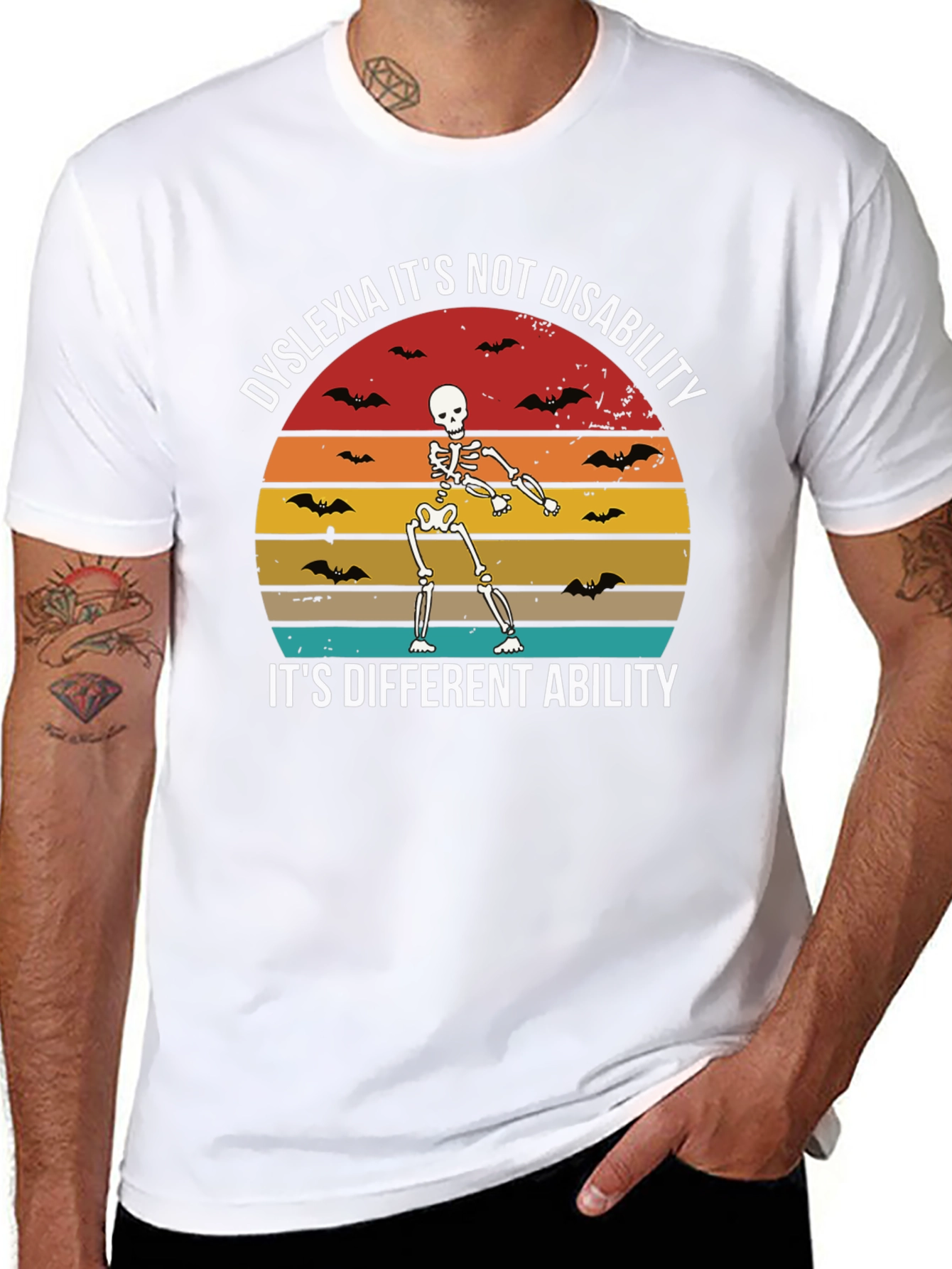 Dyslexia Awareness Skeleton Graphic Tee
