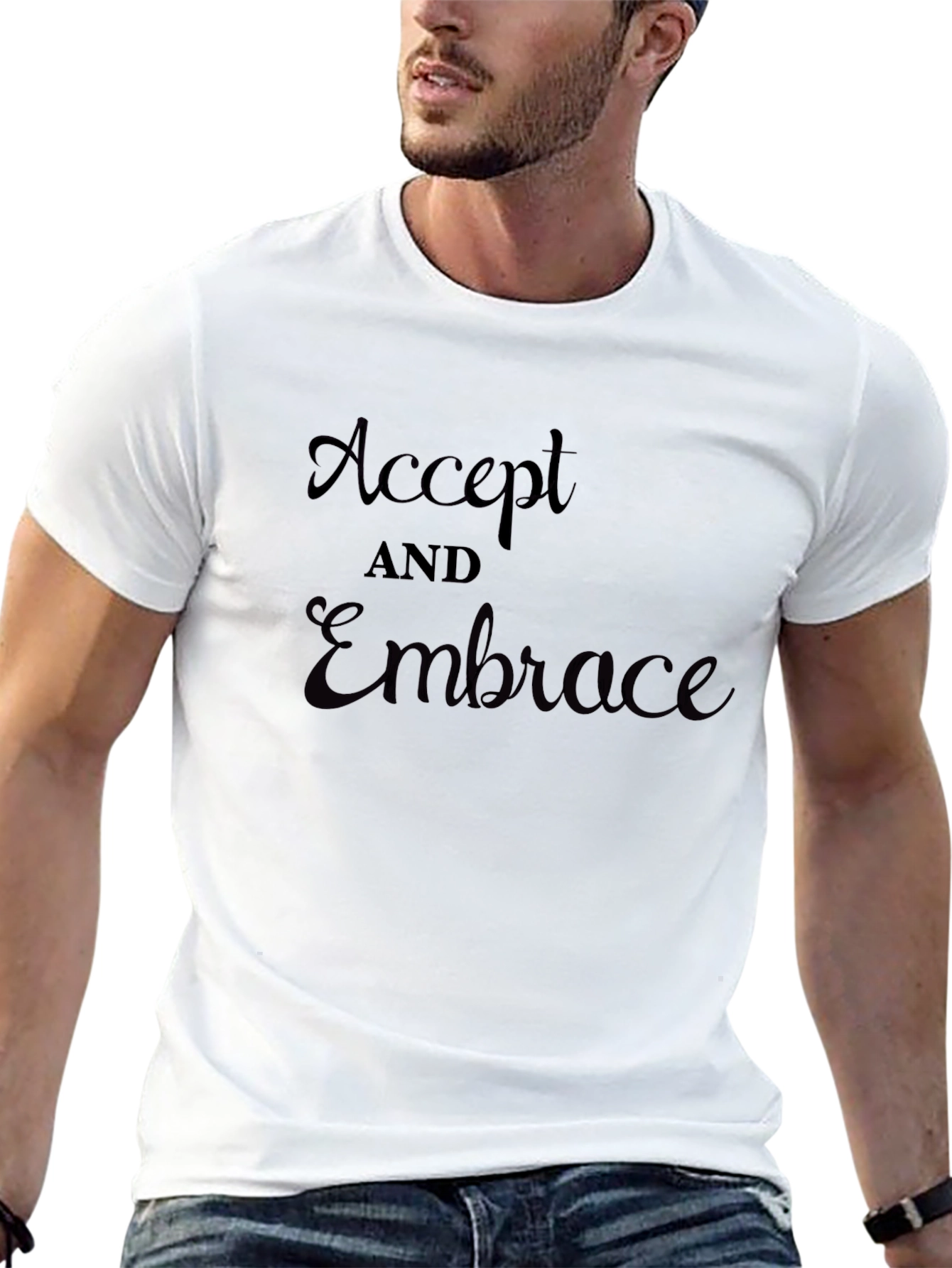 Accept & Embrace Black Graphic Tee