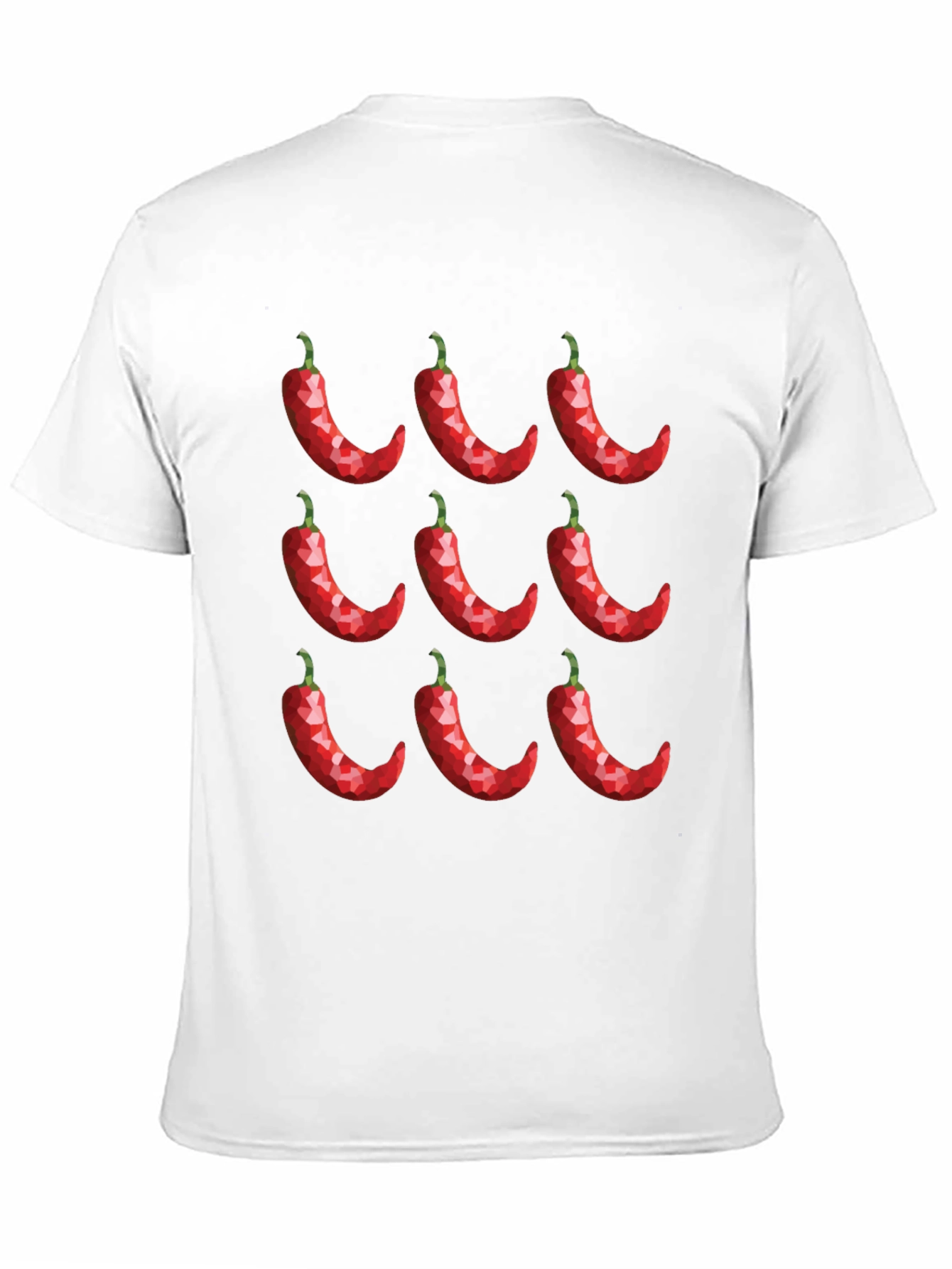 Chili Pepper Pattern Black T-Shirt