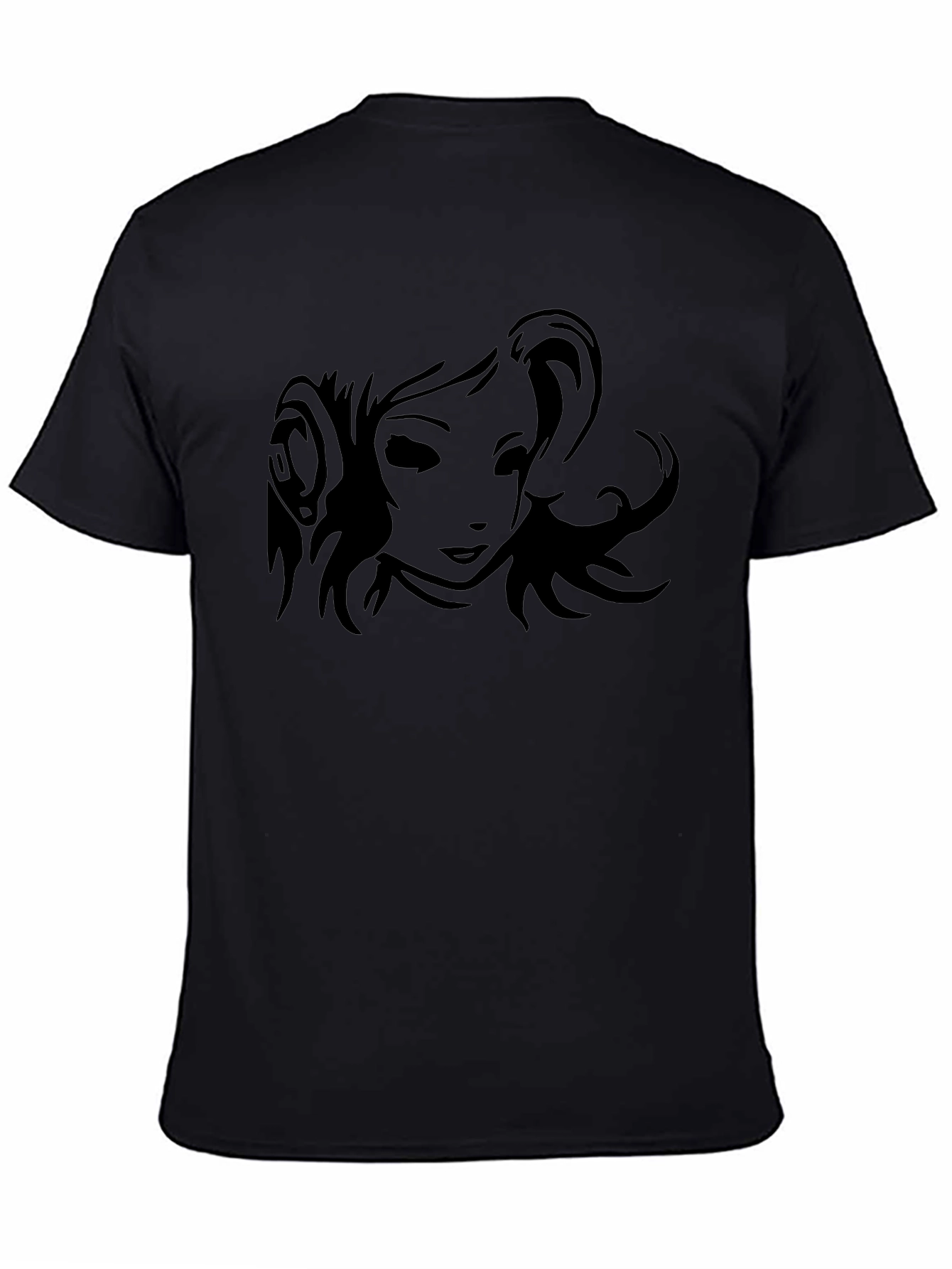 Black T-Shirt with Anime Girl Graphic