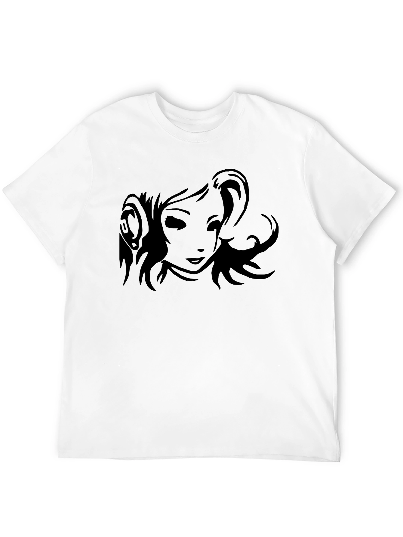Black T-Shirt with Anime Girl Graphic