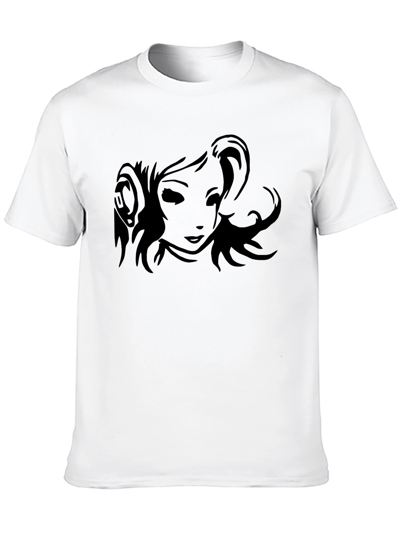 Black T-Shirt with Anime Girl Graphic
