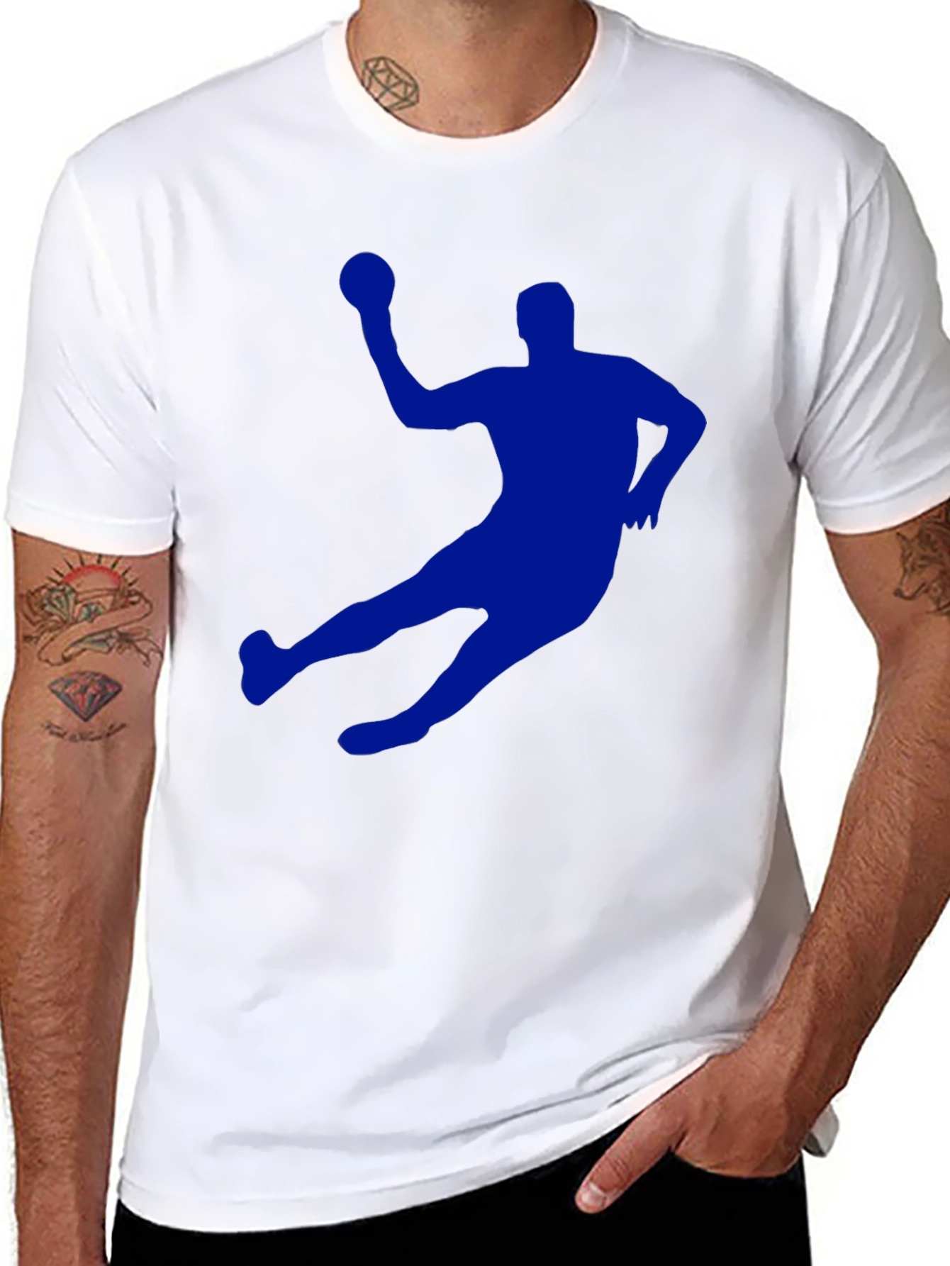 Handball Player Graphic Tee - Black