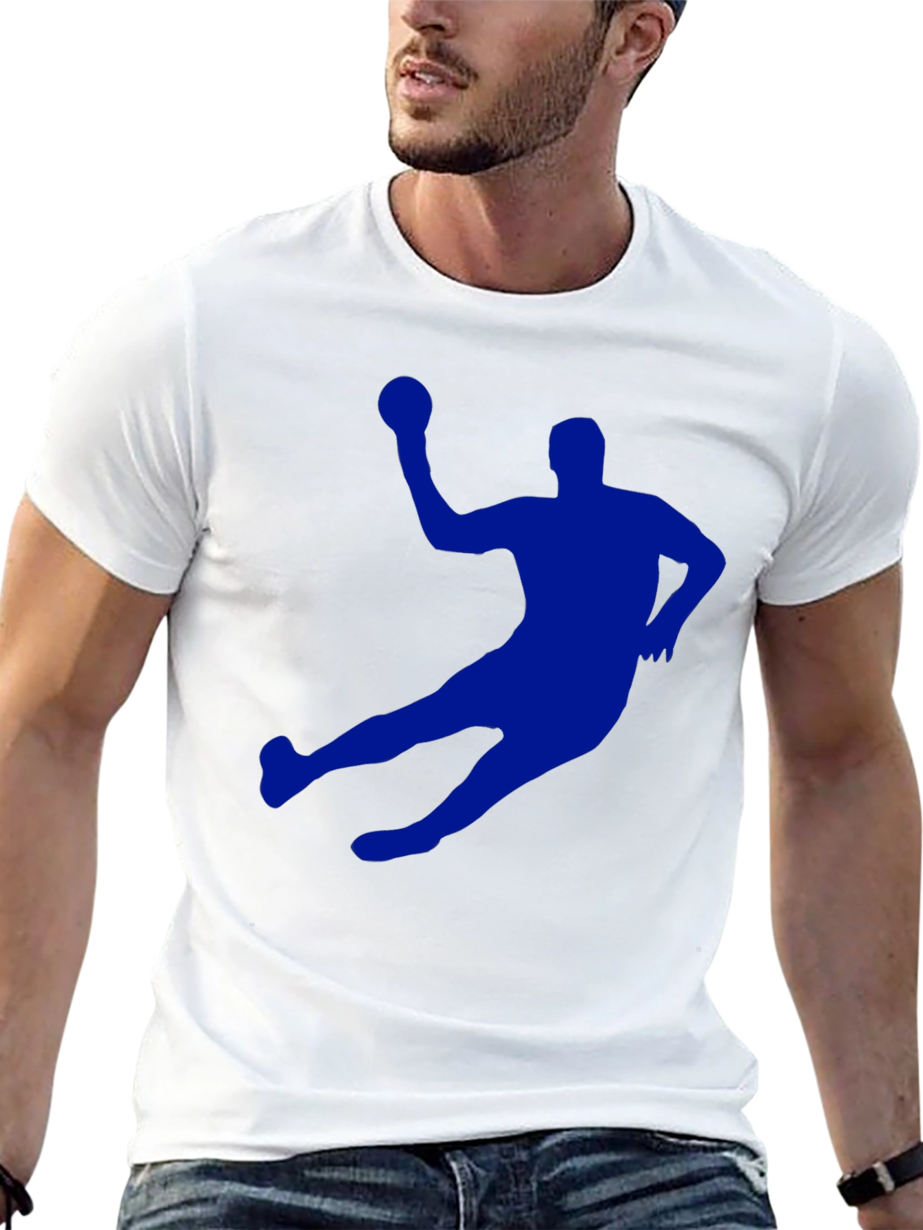 Handball Player Graphic Tee - Black