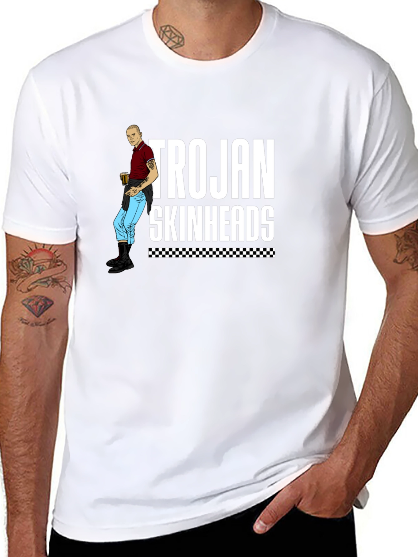 Trojan Skinheads Graphic T-Shirt Casual Wear