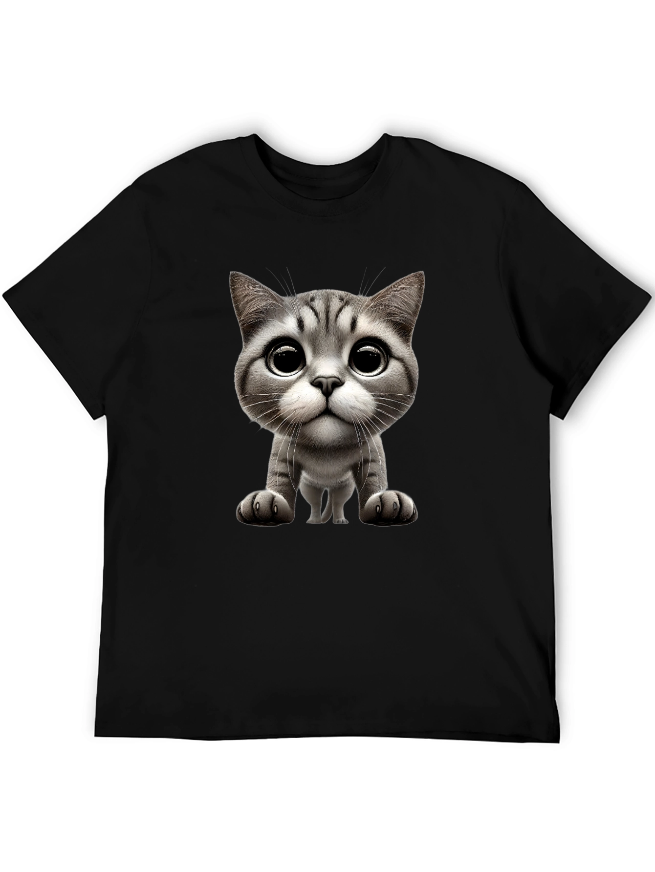 Cute Cartoon Cat Graphic Tee - Unisex