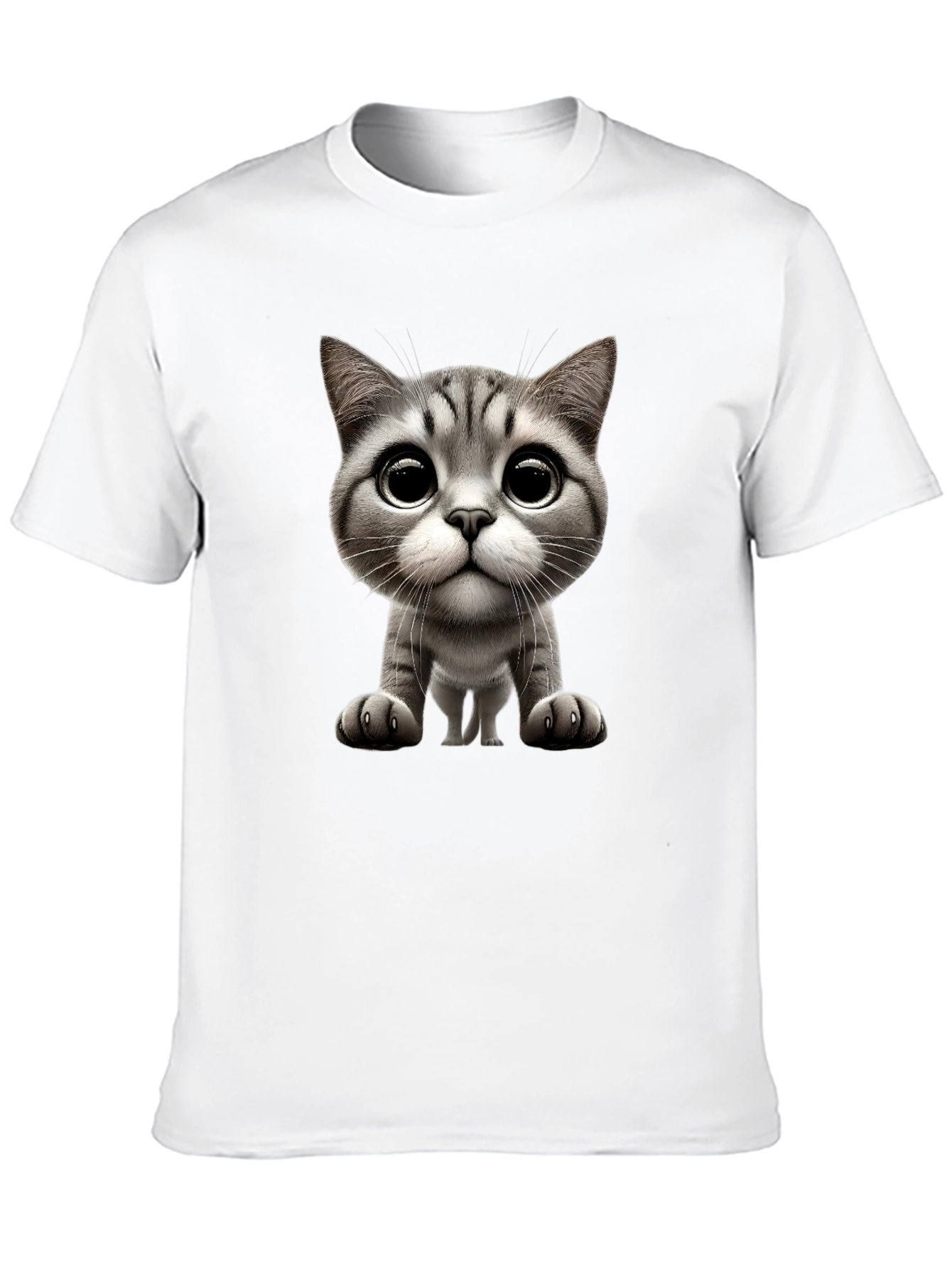 Cute Cartoon Cat Graphic Tee - Unisex