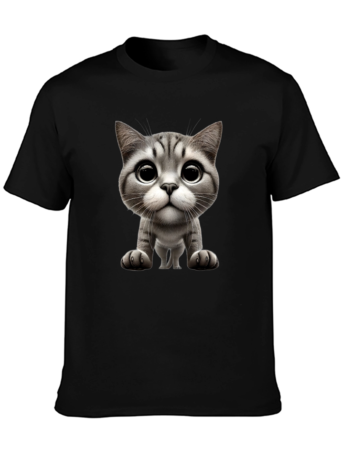 Cute Cartoon Cat Graphic Tee - Unisex