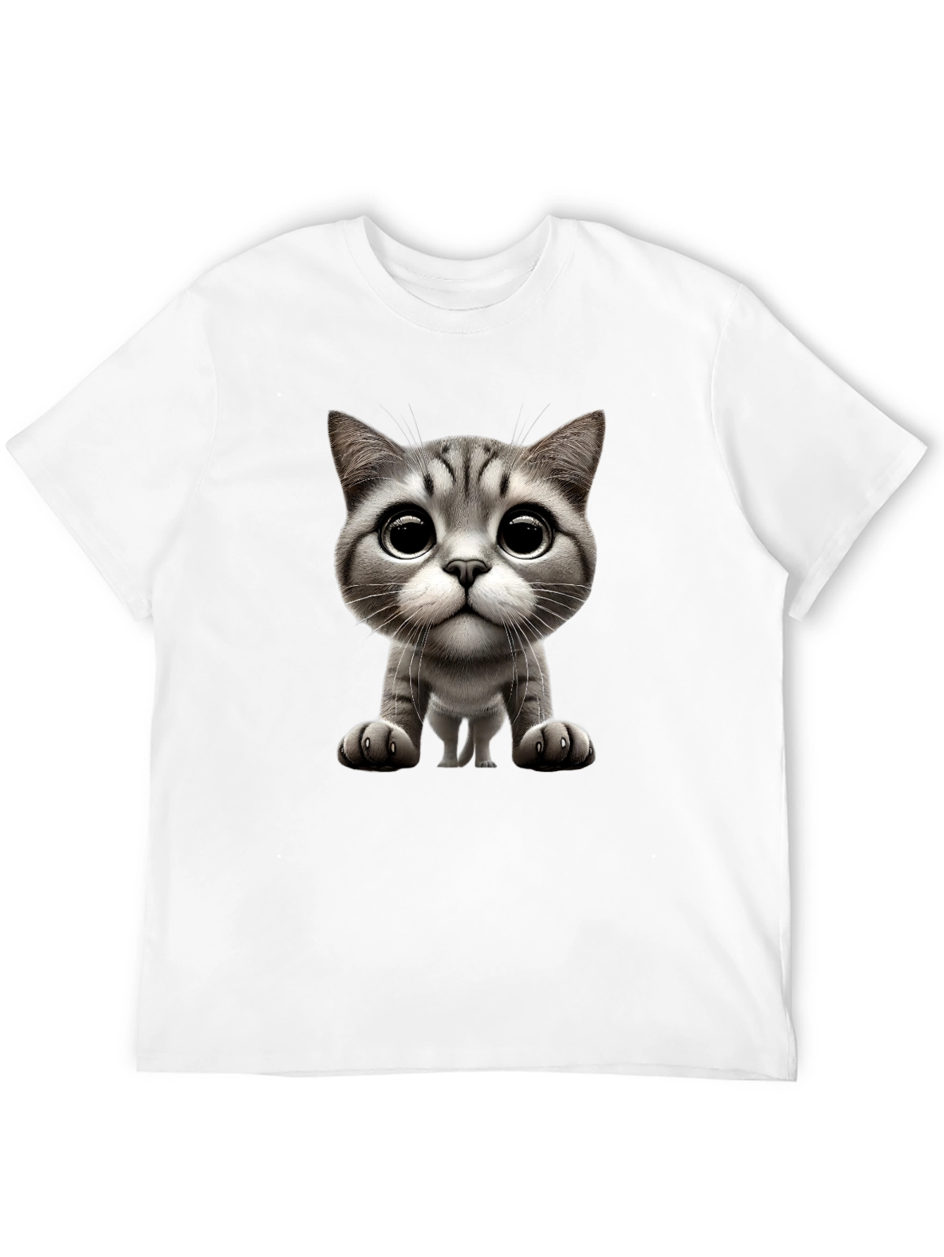 Cute Cartoon Cat Graphic Tee - Unisex
