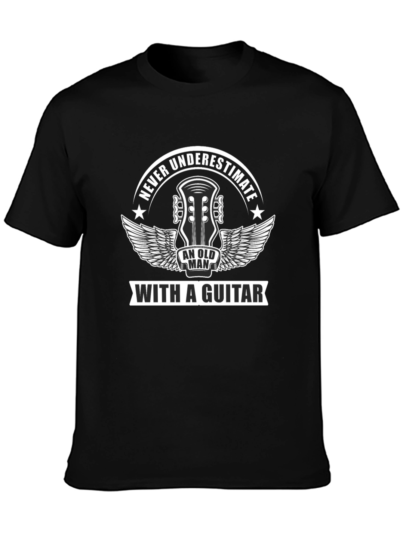 Never Underestimate Old Man Guitar T-Shirt