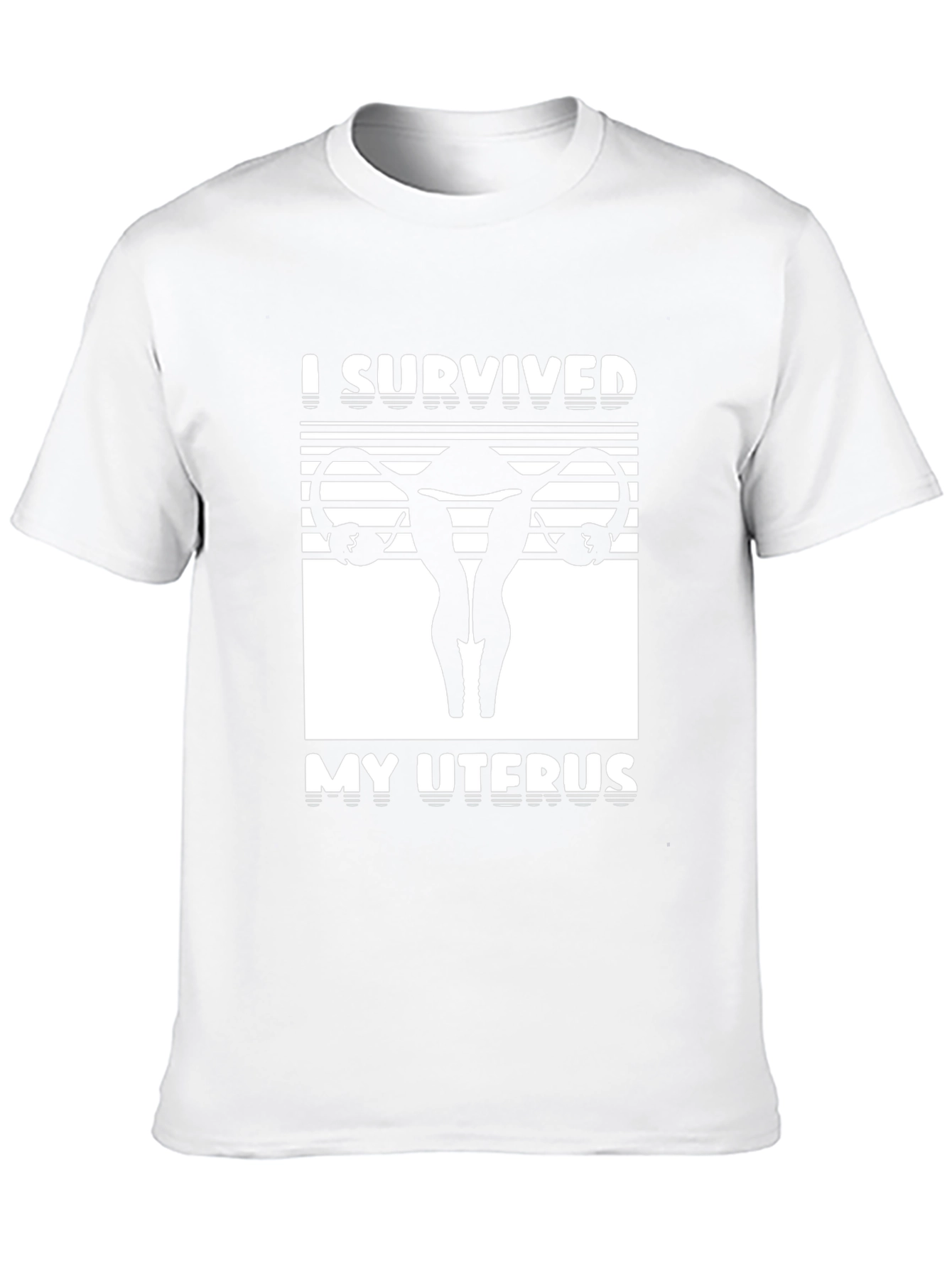 I Survived My Uterus Black Graphic T-Shirt