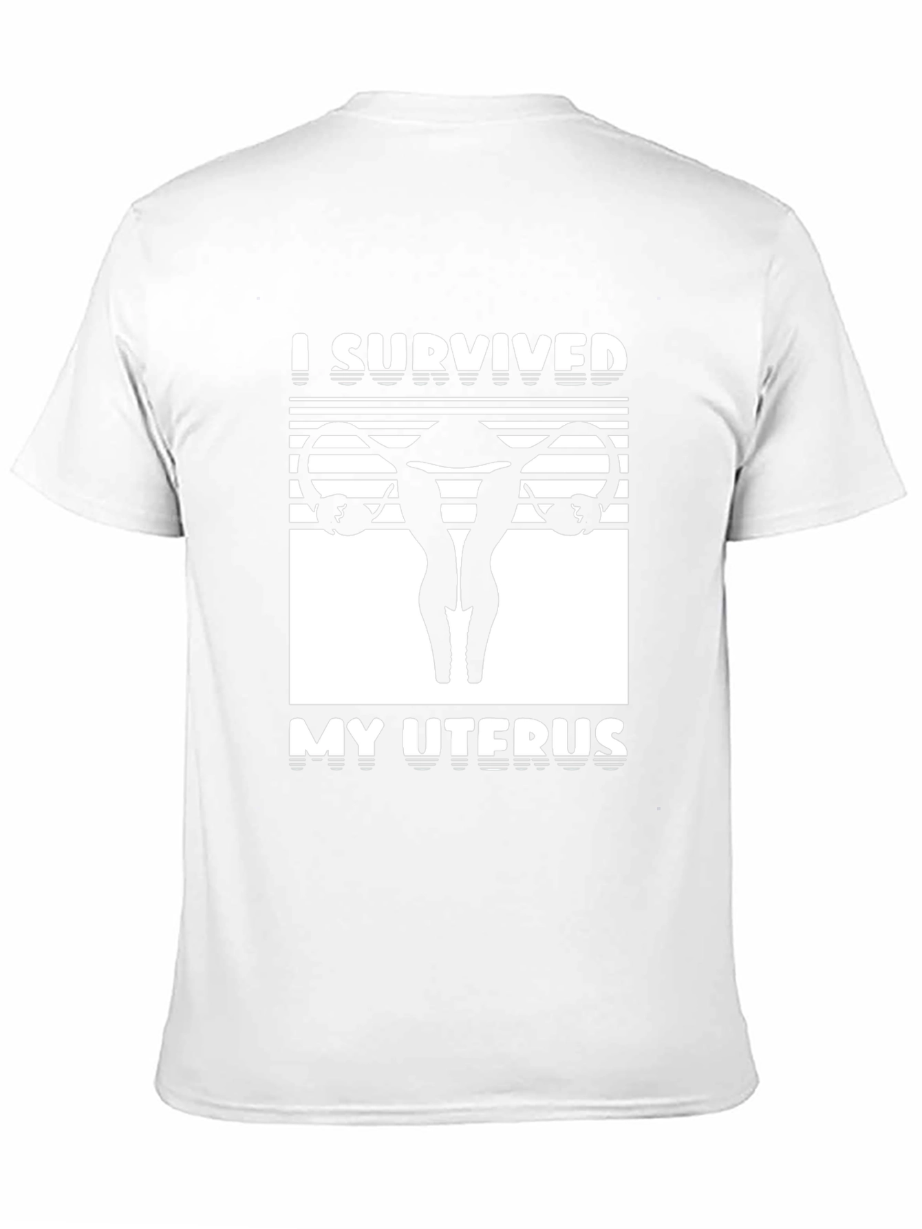 I Survived My Uterus Black Graphic T-Shirt
