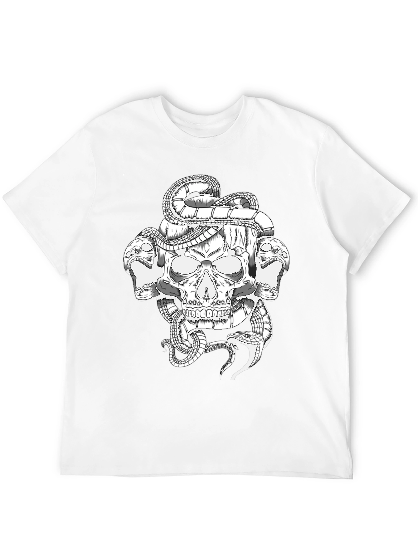 Skull & Snake Graphic T-Shirt - Bold Black Tee