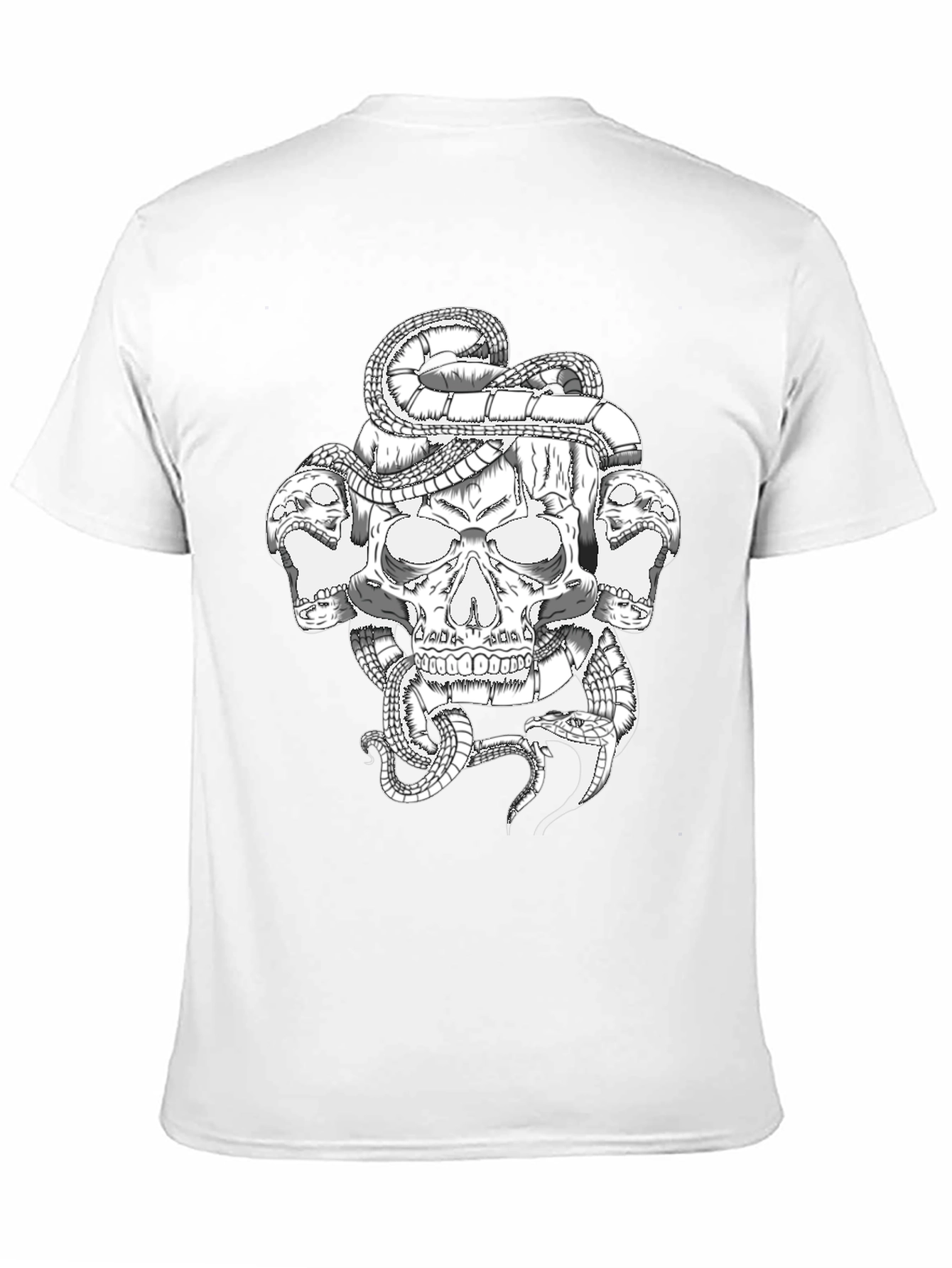 Skull & Snake Graphic T-Shirt - Bold Black Tee