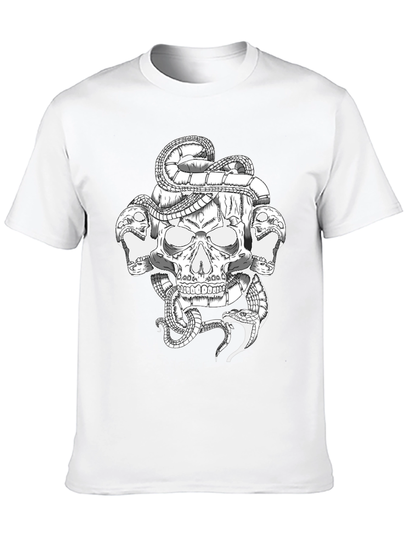 Skull & Snake Graphic T-Shirt - Bold Black Tee