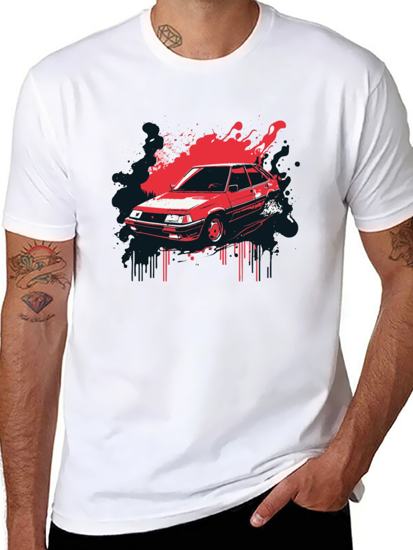 Retro Car Graphic T-Shirt - Classic Automotive Style