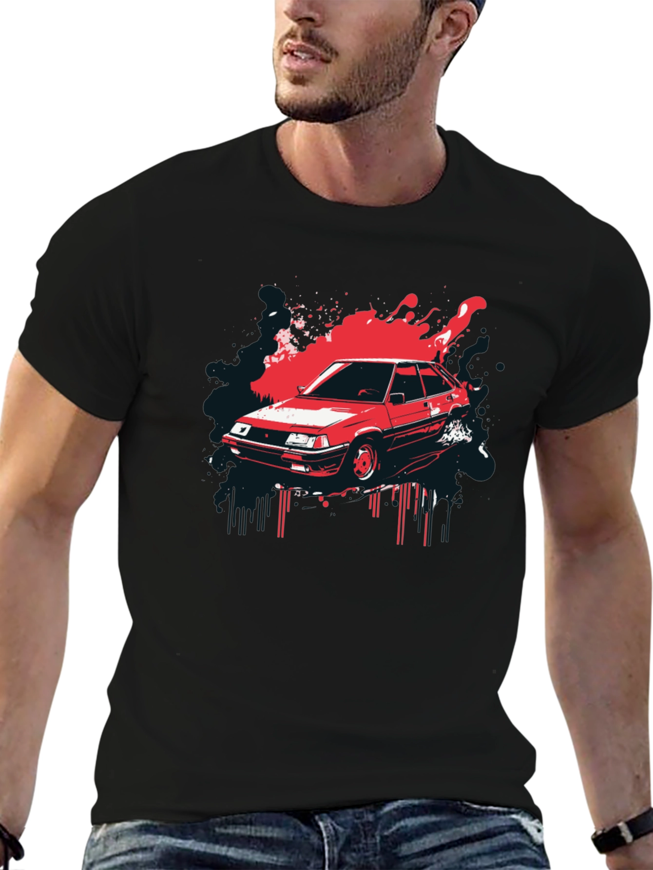 Retro Car Graphic T-Shirt - Classic Automotive Style
