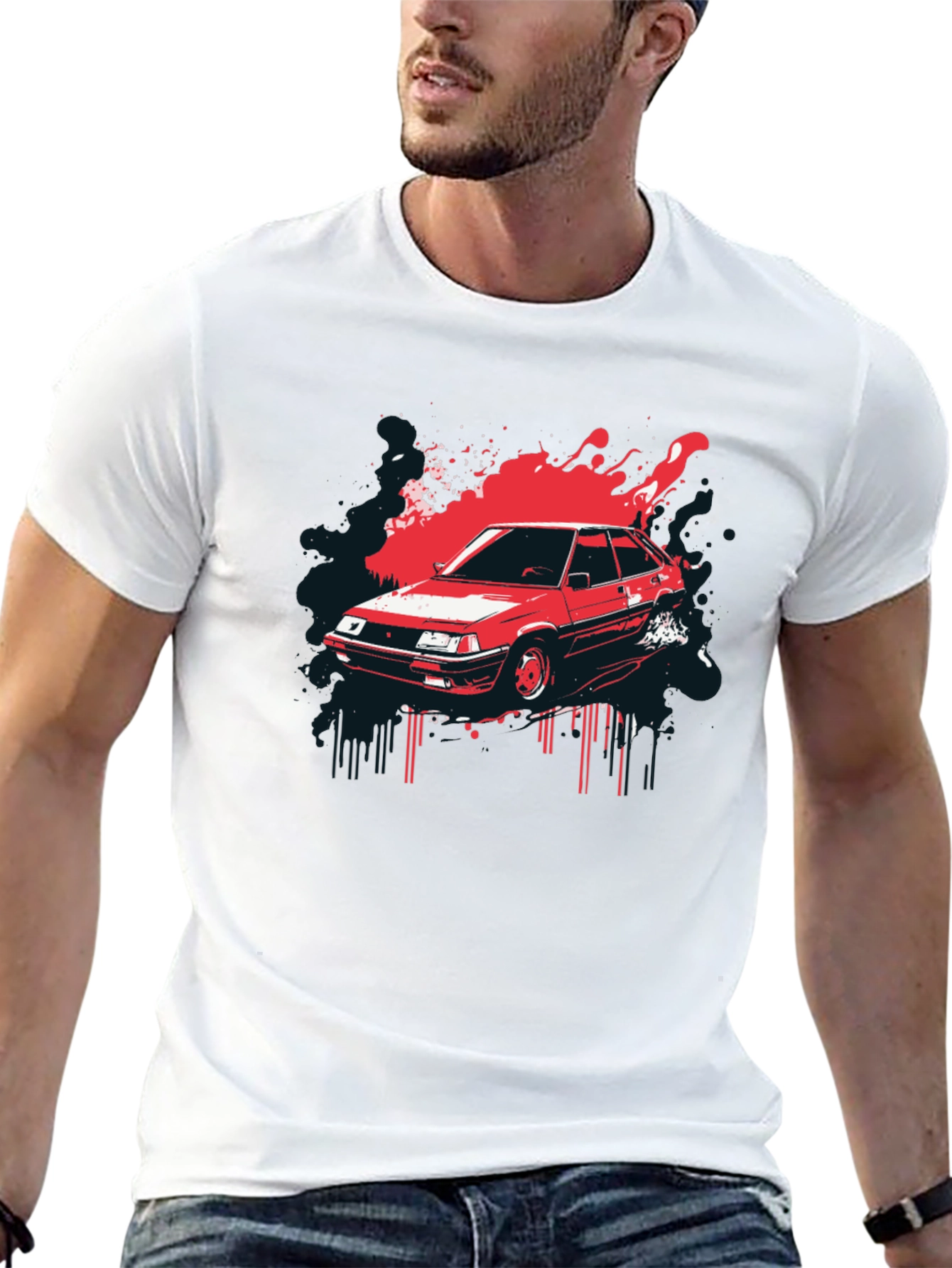 Retro Car Graphic T-Shirt - Classic Automotive Style