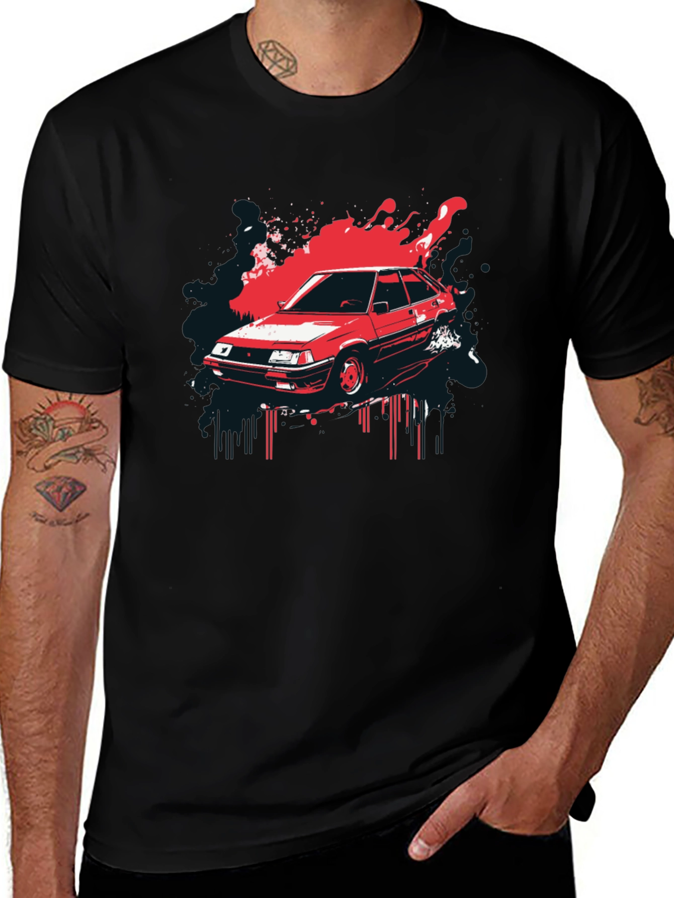 Retro Car Graphic T-Shirt - Classic Automotive Style