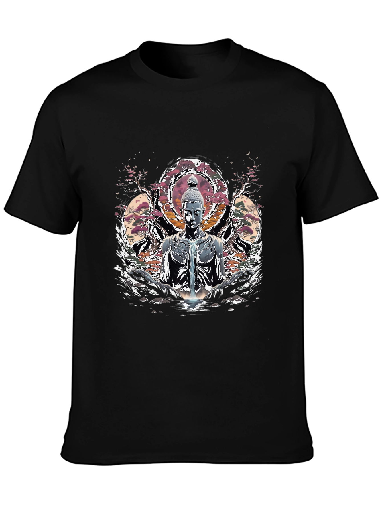 Buddha Graphic Print Black T-Shirt