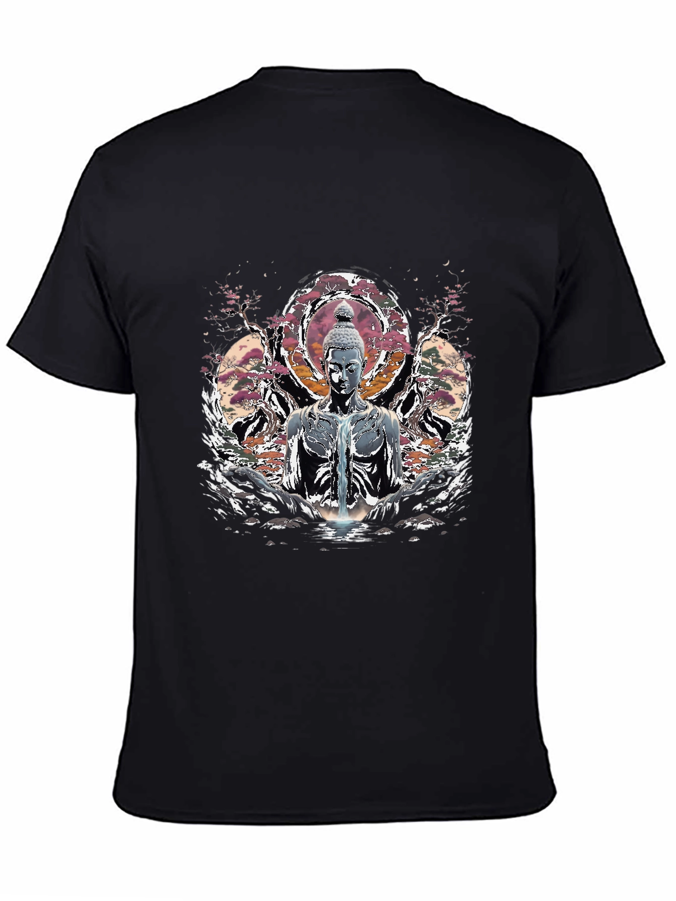 Buddha Graphic Print Black T-Shirt