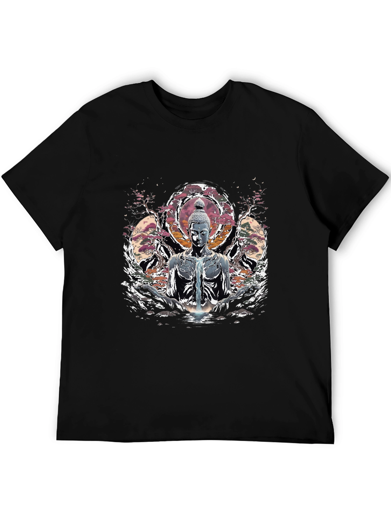 Buddha Graphic Print Black T-Shirt