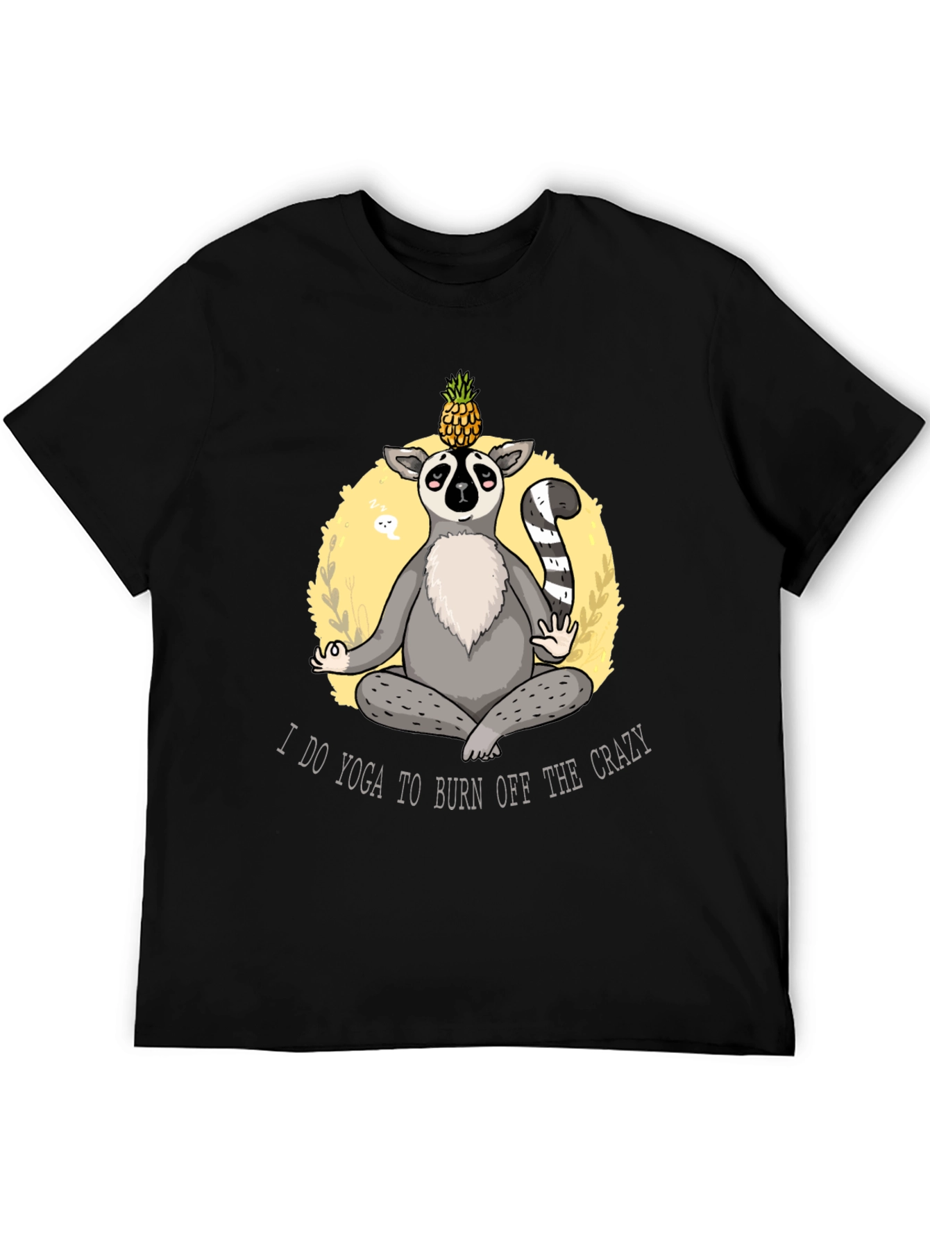 Yoga Lemur Mens Black T-Shirt
