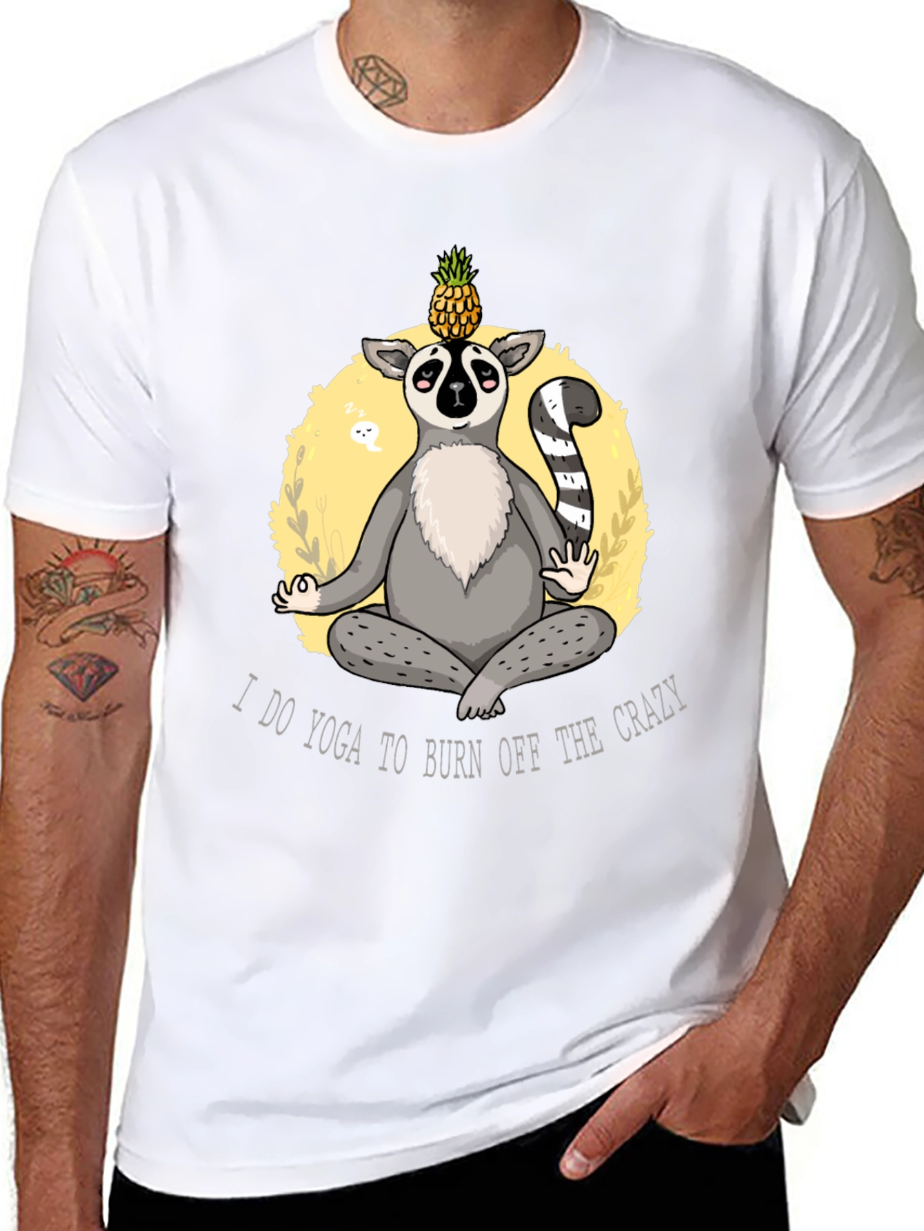 Yoga Lemur Mens Black T-Shirt