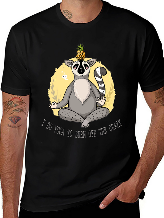 Yoga Lemur Mens Black T-Shirt