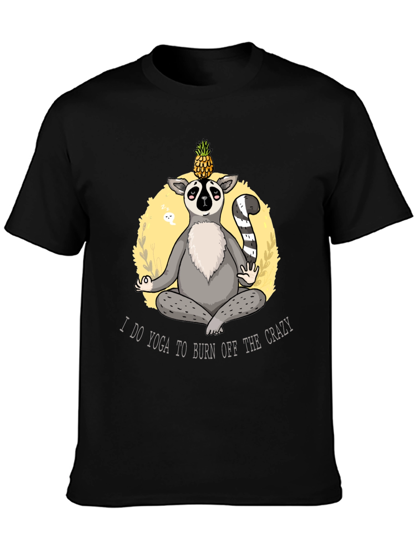 Yoga Lemur Mens Black T-Shirt