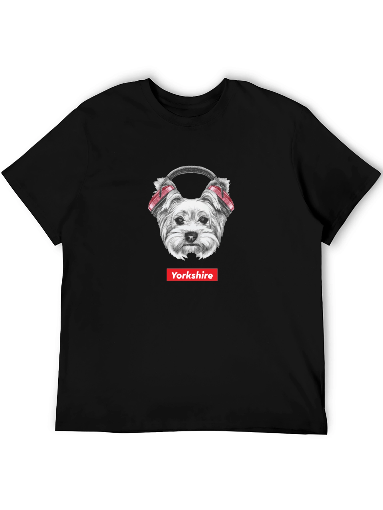 Yorkshire Dog Headphone T-Shirt - Cool Graphic Tee