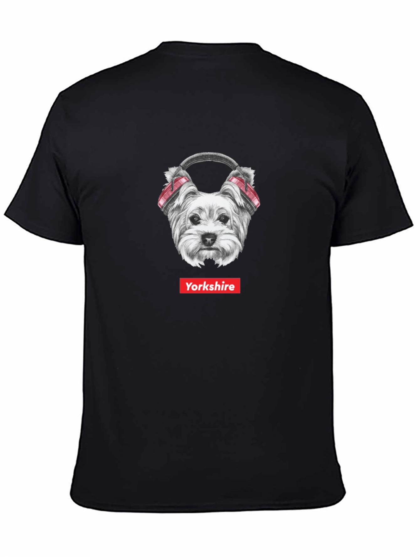Yorkshire Dog Headphone T-Shirt - Cool Graphic Tee